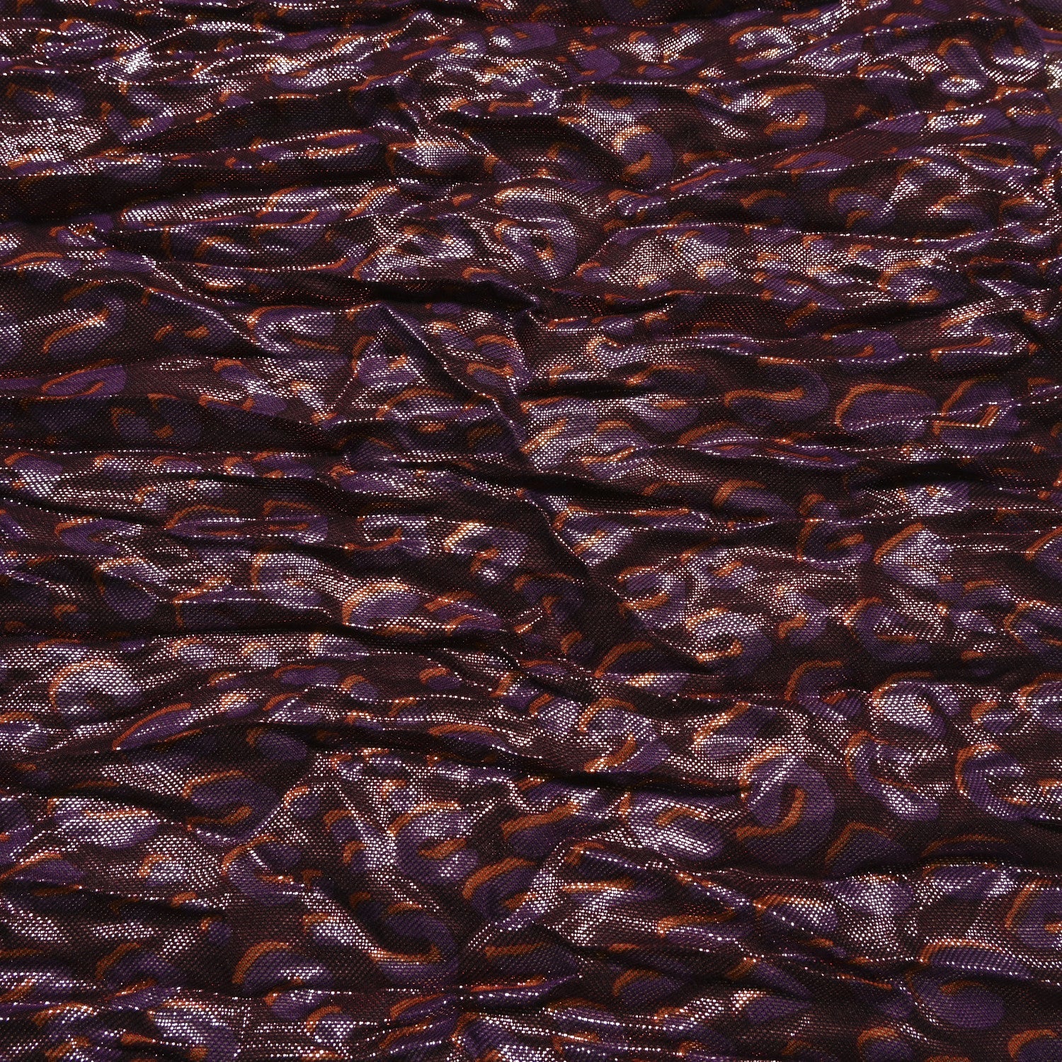 Cashmere Silk Polyester Stephen Sprouse Disco Leopard Stole Purple