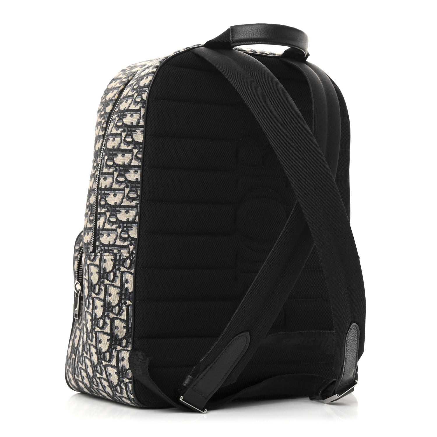 Oblique Calfskin Rider Backpack Beige Black