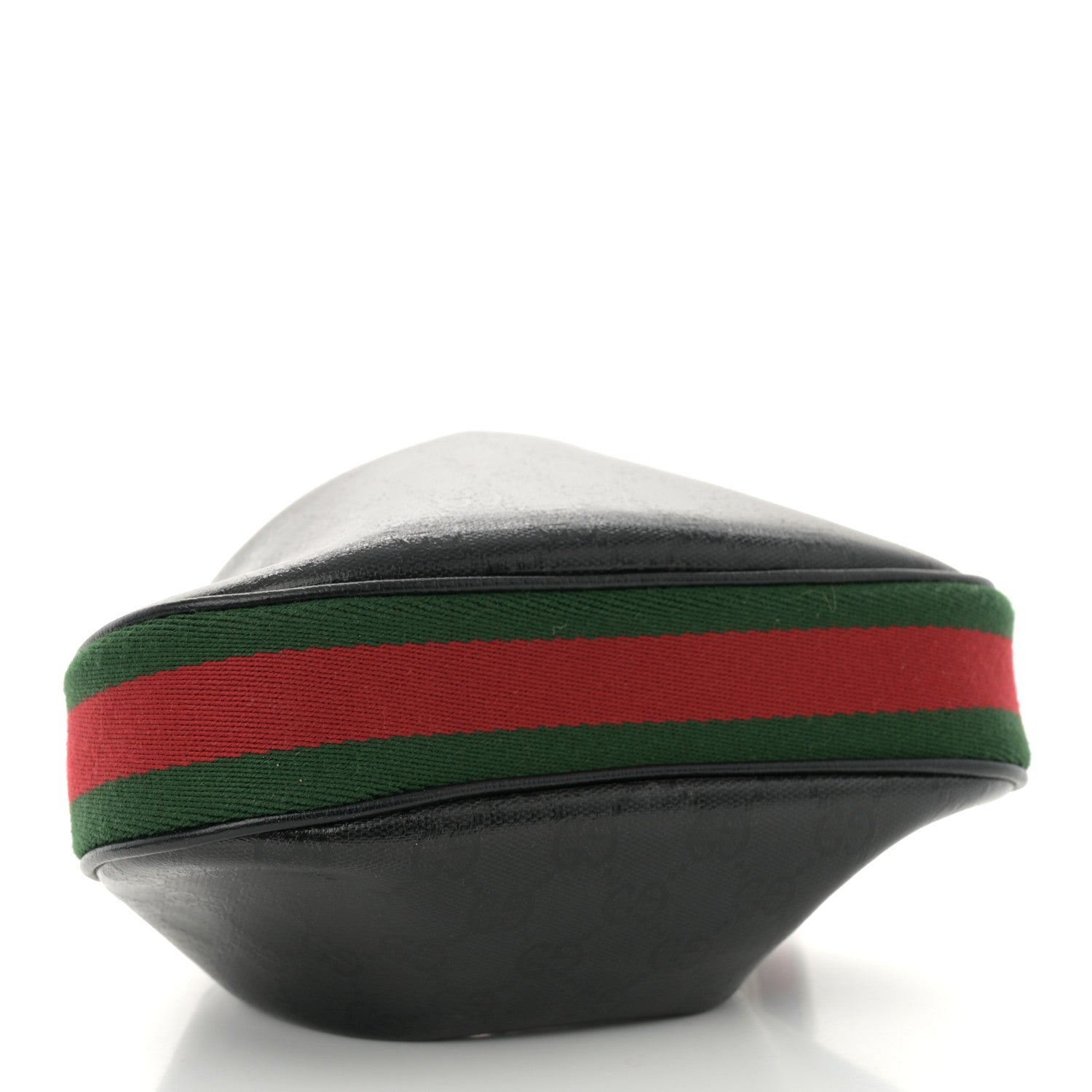 GG Crystal Coated Canvas Monogram Web Small Attache Shoulder Bag Black