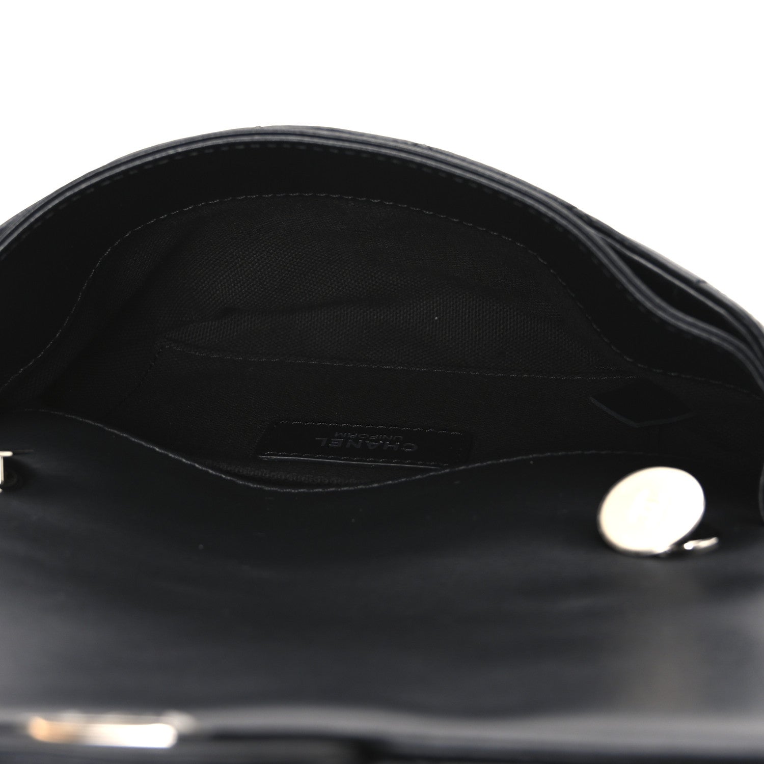 Calfskin Quilted CC Uniform Flap Belt Bag Black