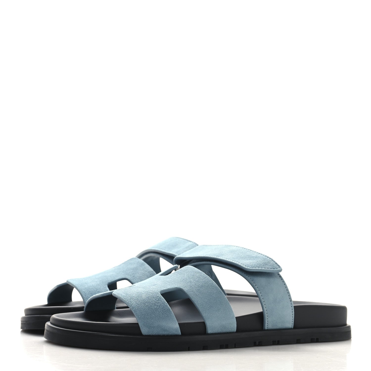 Suede Goatskin Womens Chypre Sandals 39 Bleu Mineral