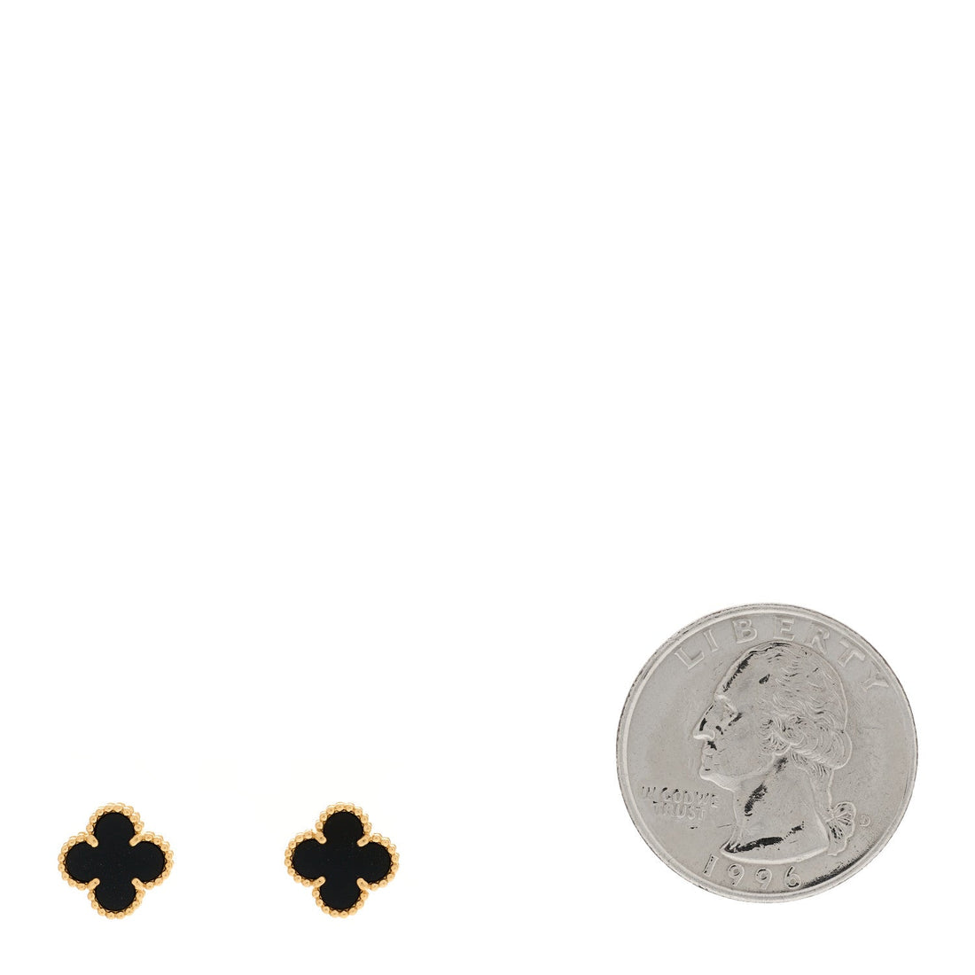 18K Yellow Gold Black Onyx Sweet Alhambra Earrings