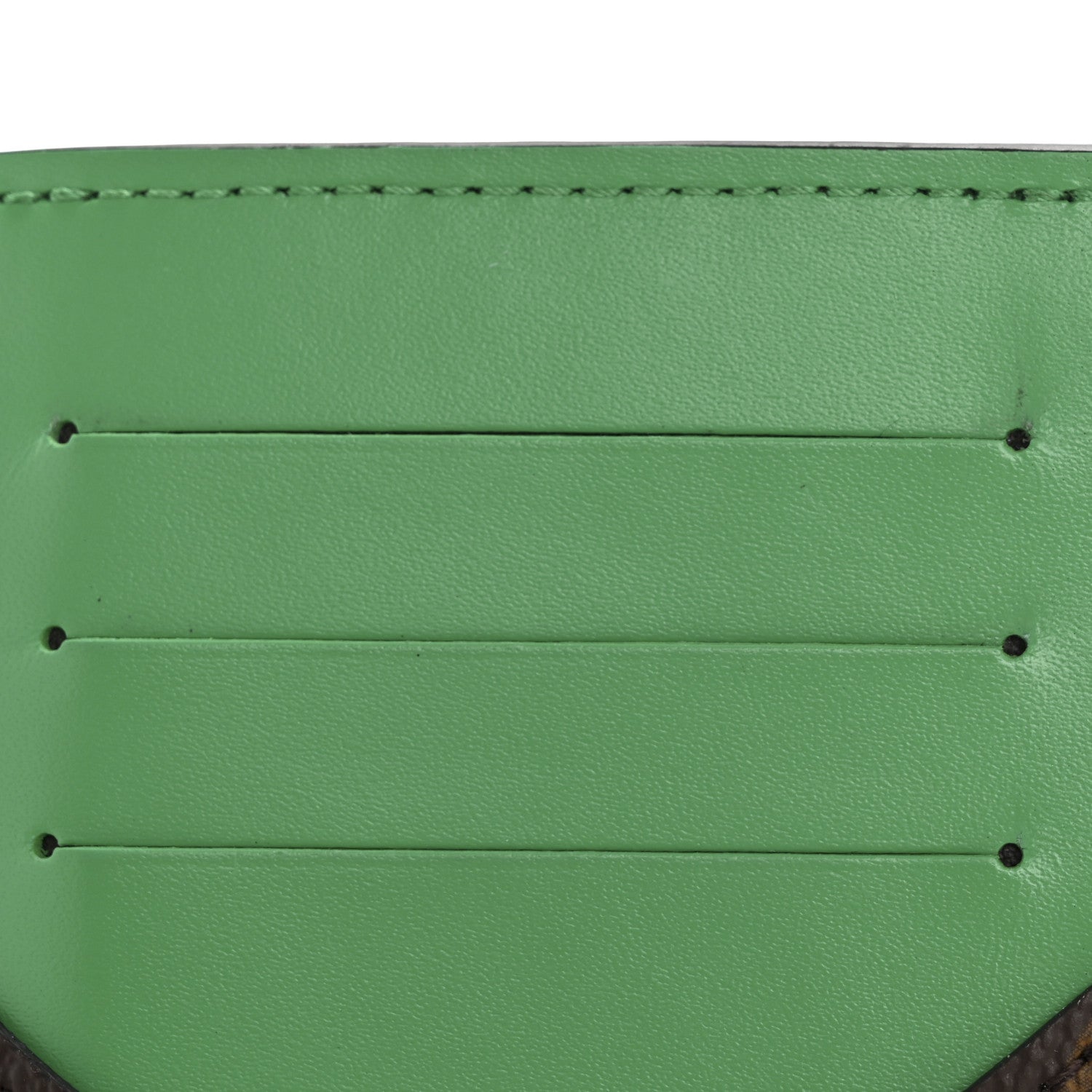 Monogram Calfskin Coin Card Holder Minty Green
