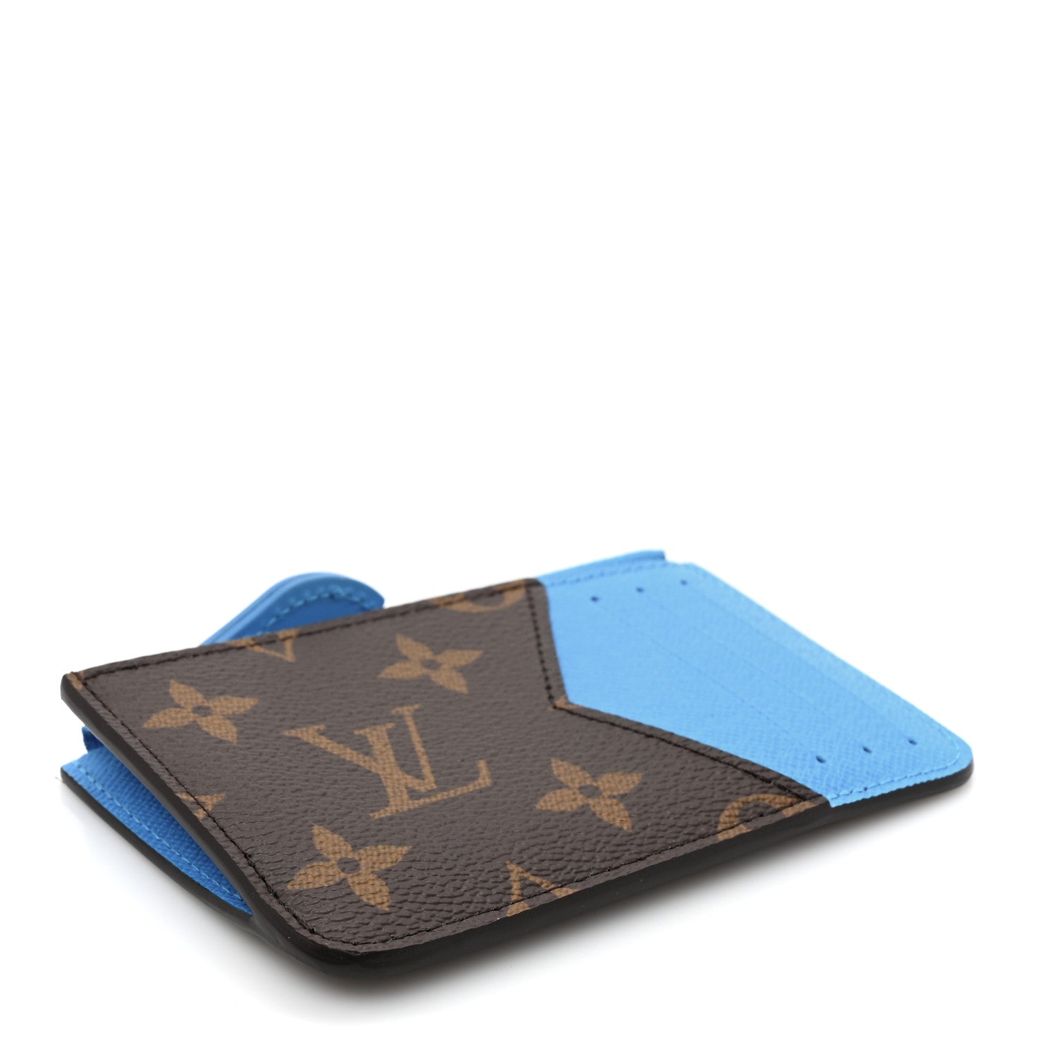Monogram Zipped Romy Card Holder Gaston Blue