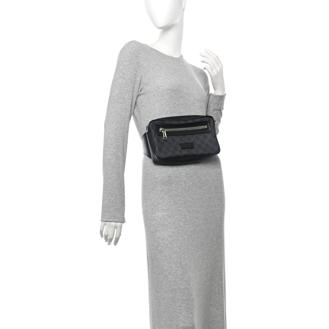 Soft GG Supreme Monogram Web Belt Bag Black Grey