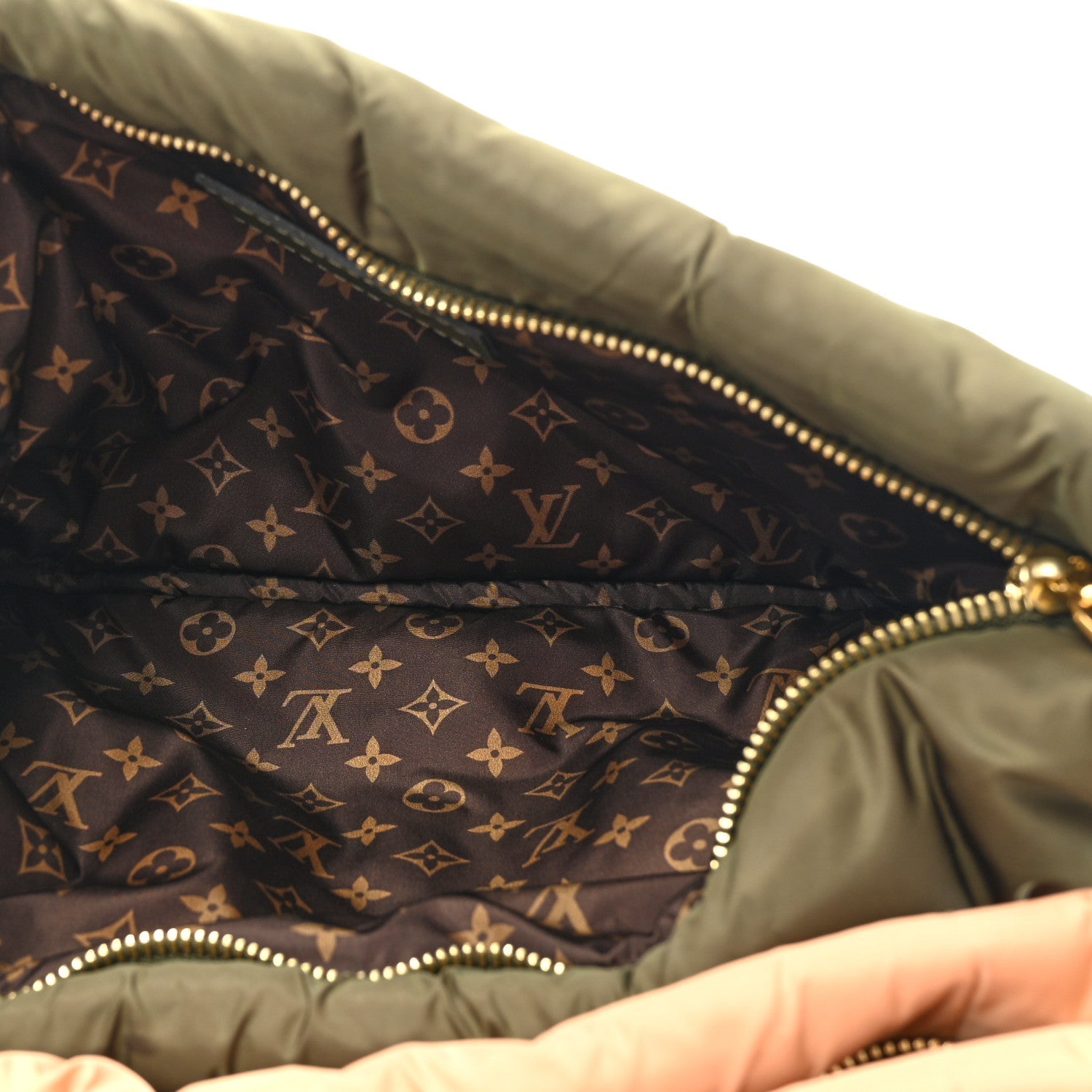 Econyl Monogram Pillow Maxi Multi Pochette Accessories Kaki Beige