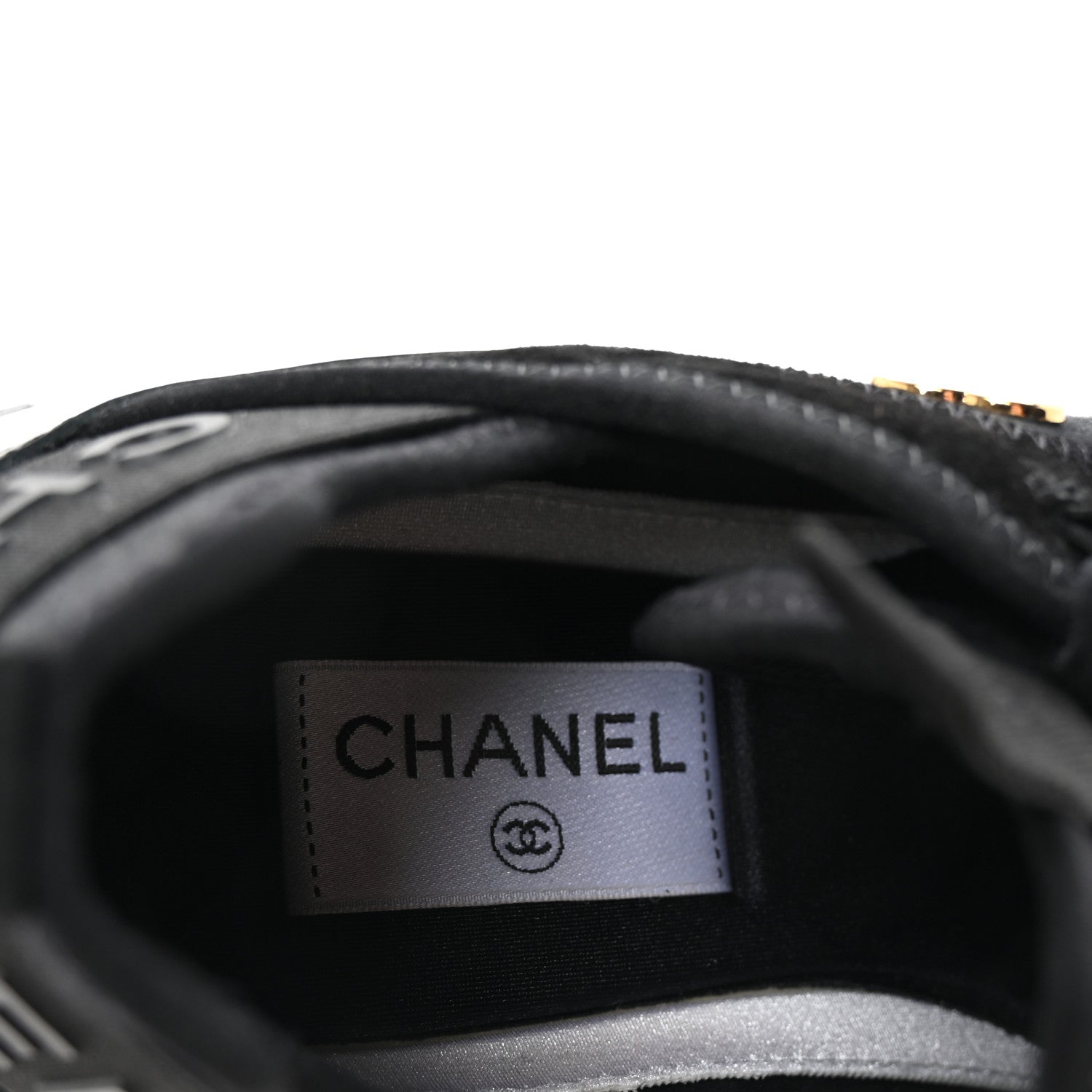 Velvet Calfskin Mixed Fibers CC Sneakers 38 Black