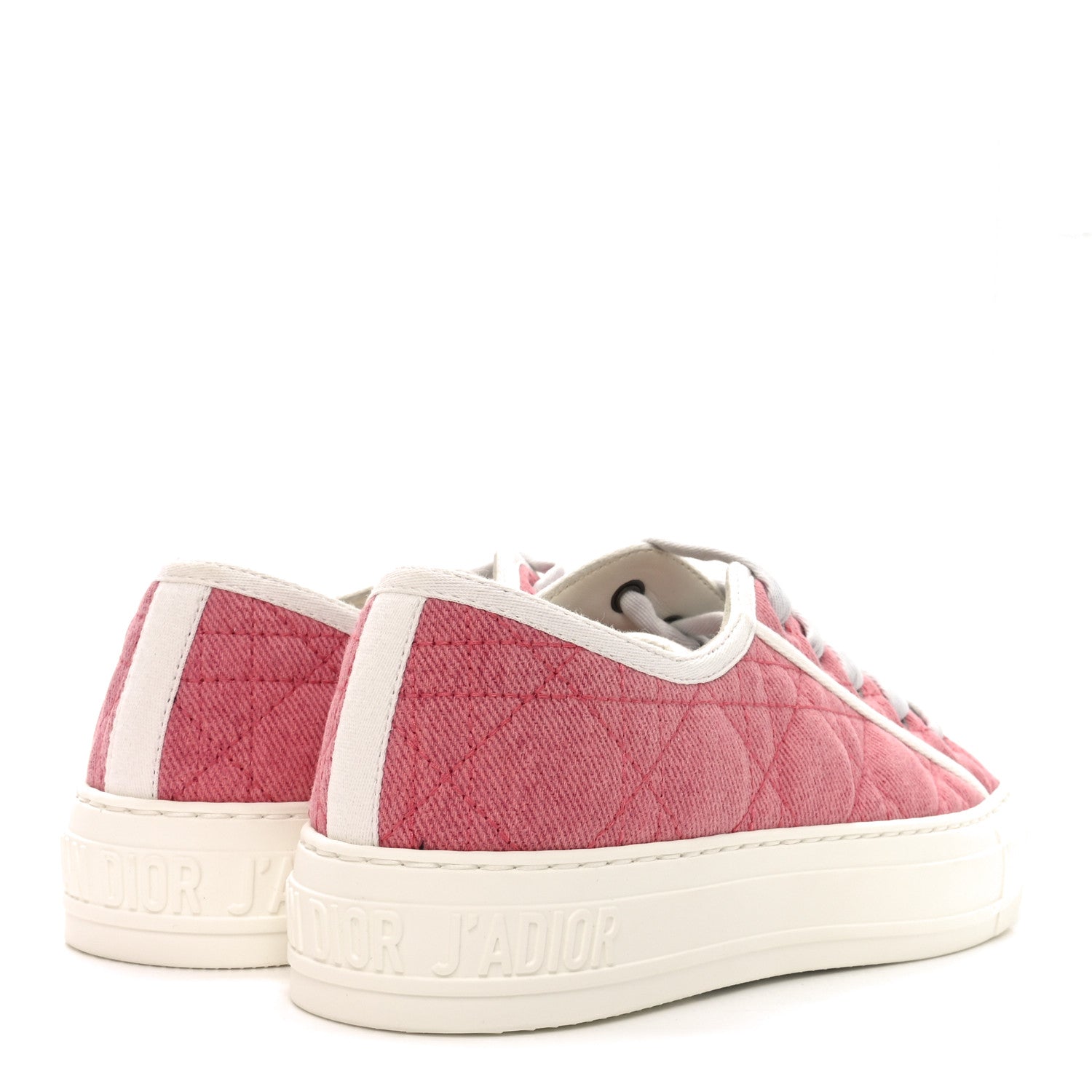 Denim Cannage Walk'N'Dior Low Top Sneakers 36.5 Pink