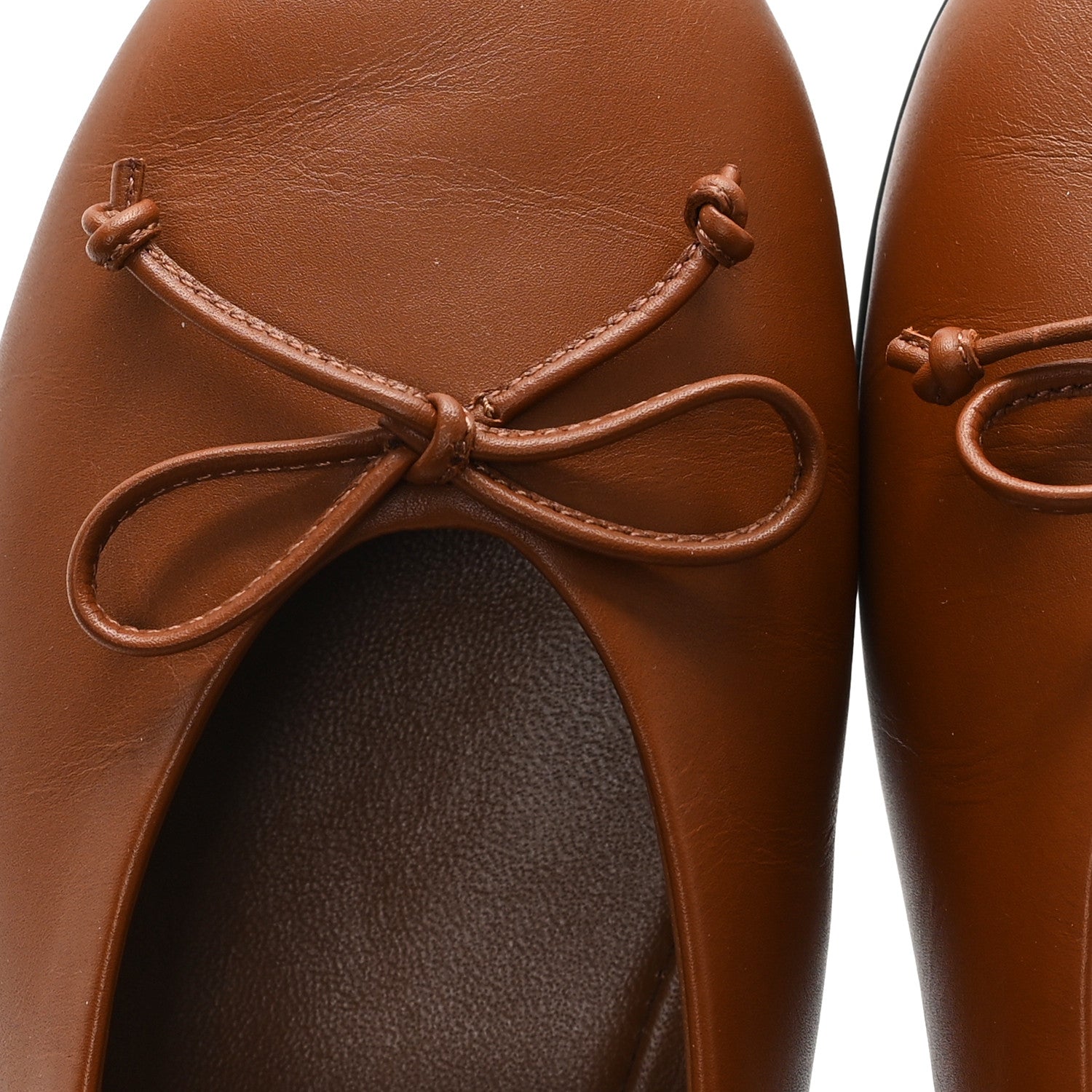 Calfskin Mary Jane Ballerina Flats 36 Cognac