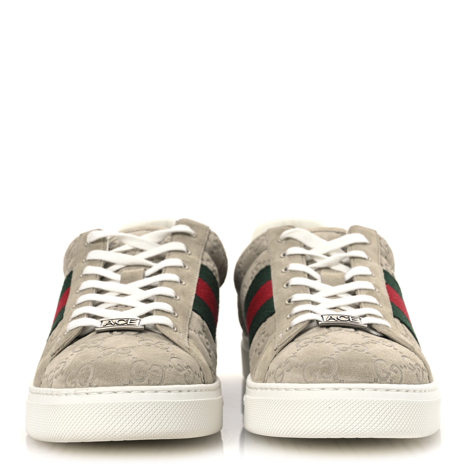 Suede GG Monogram Web Mens Ace Sneakers 8.5 Oatmeal