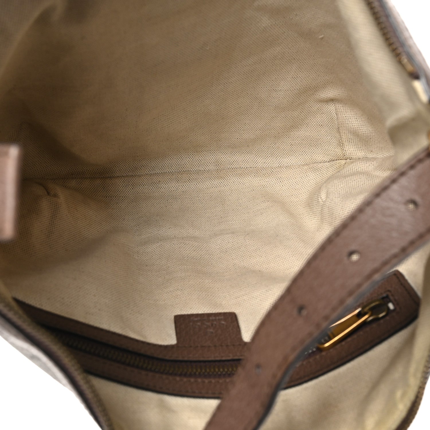 GG Supreme Monogram Web Small Ophidia Half Moon Hobo Brown