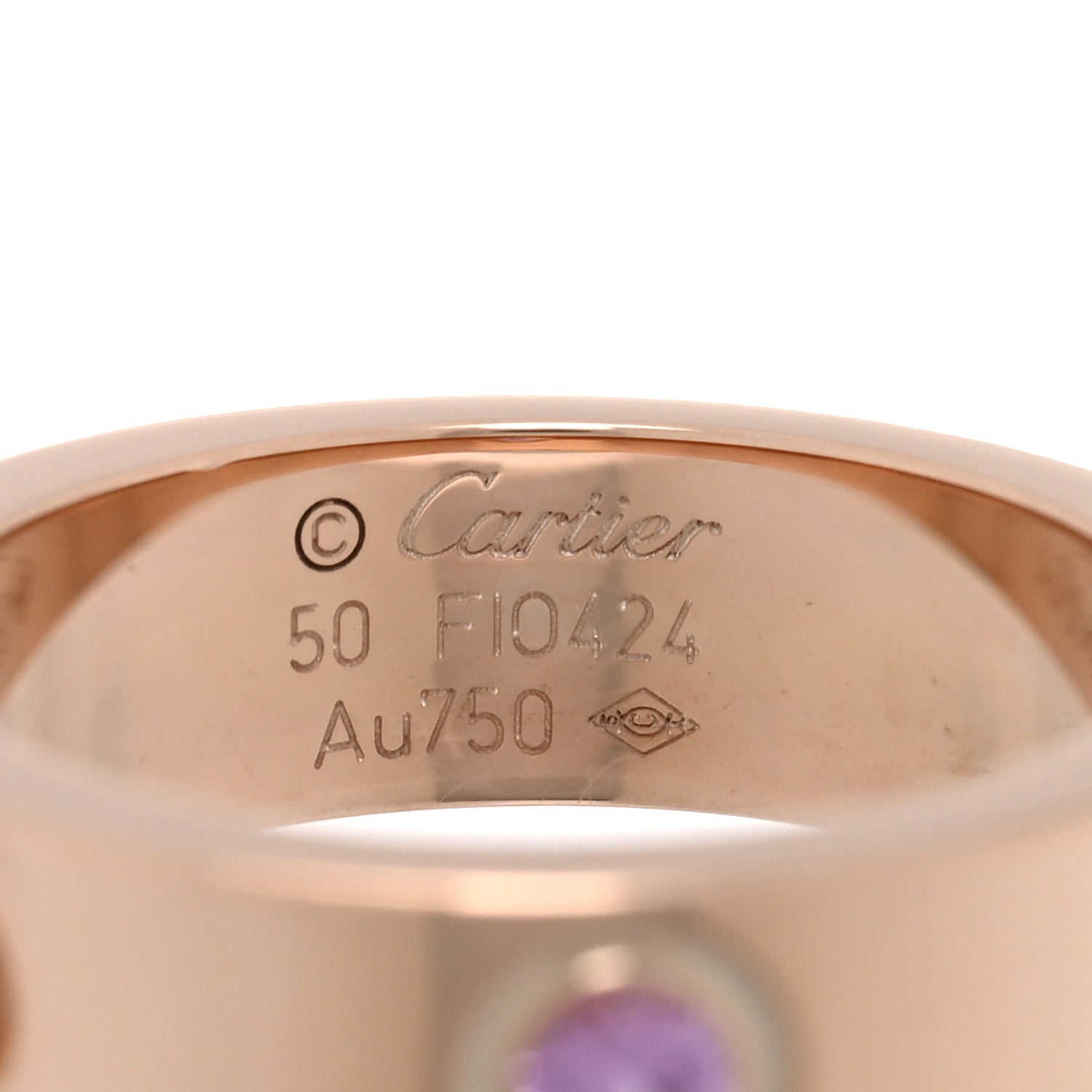 18K Pink Gold Pink Sapphire 5.5mm LOVE Ring 50 5.25