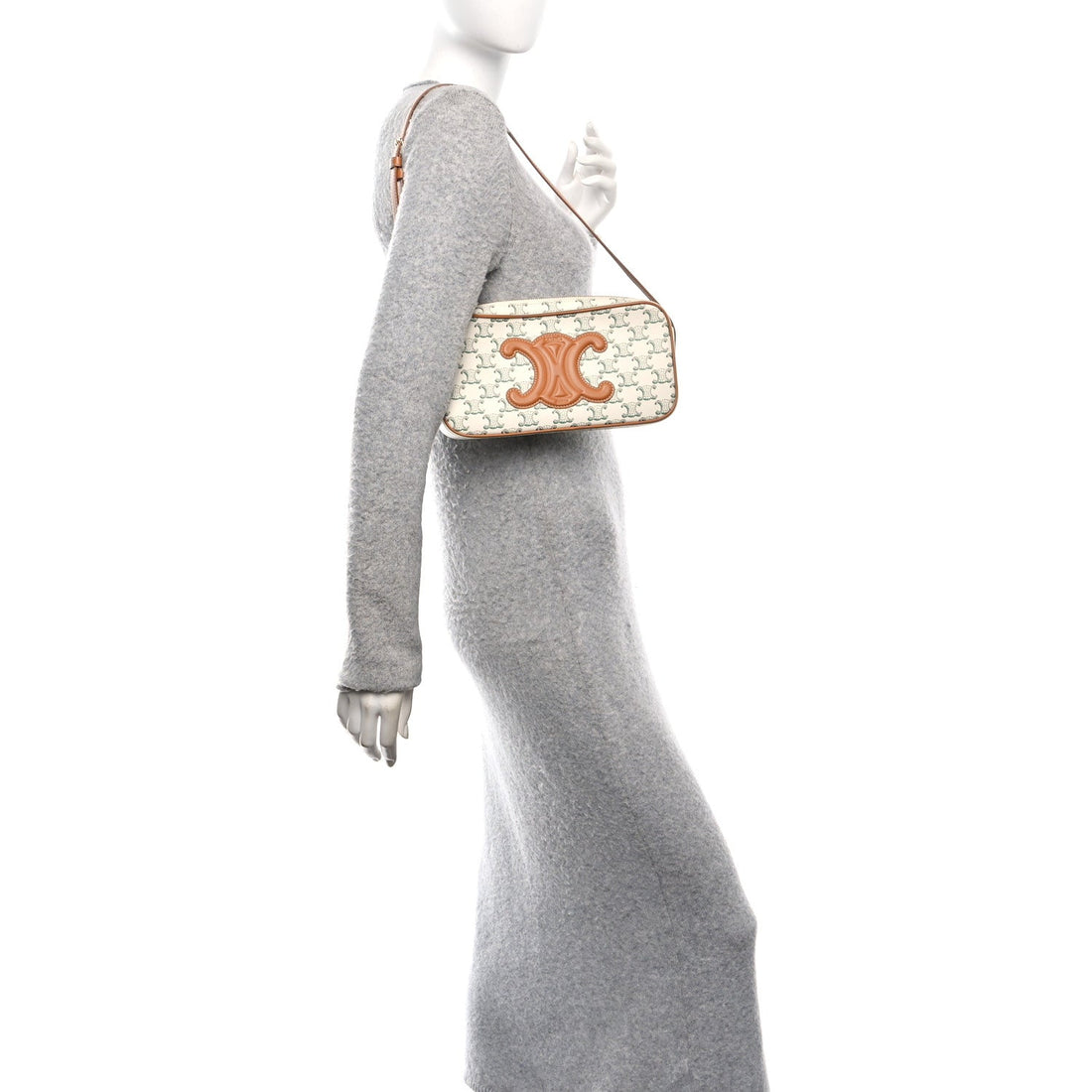 Triomphe Canvas Calfskin Camera Shoulder Bag Green