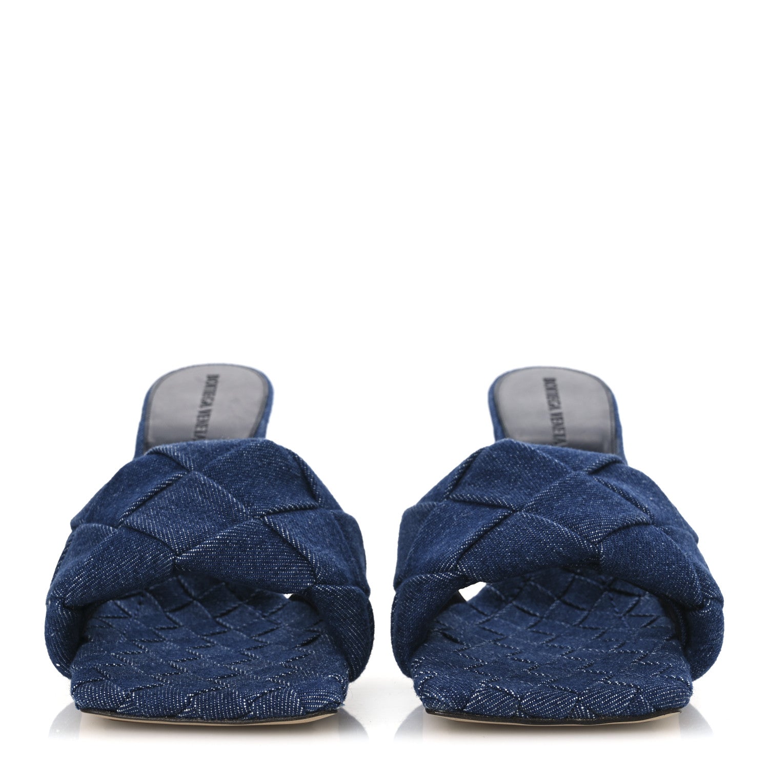 Denim Intrecciato Lido Mule 90 Sandals 39.5 Indigo