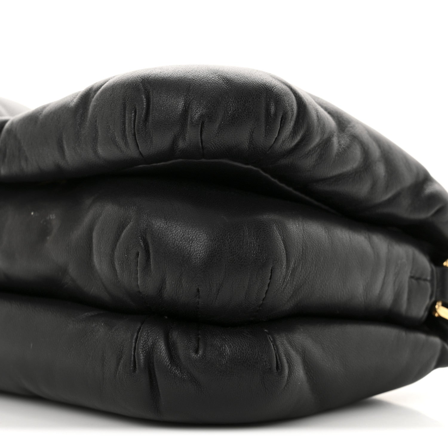 Shiny Nappa Lambskin Mini Goya Puffer Bag Black
