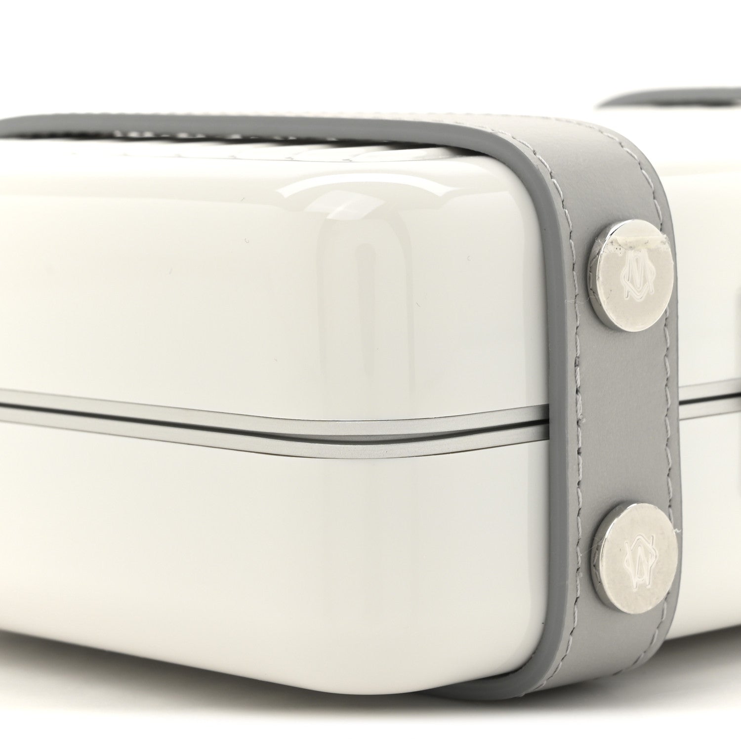 Gloss Polycarbonate Personal Cross-Body Bag White Grey