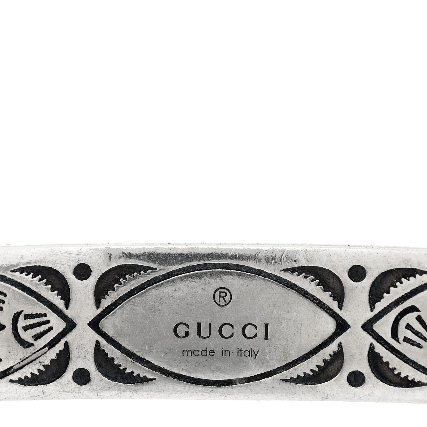 Sterling Silver Enamel Interlocking G Cuff Bracelet Green