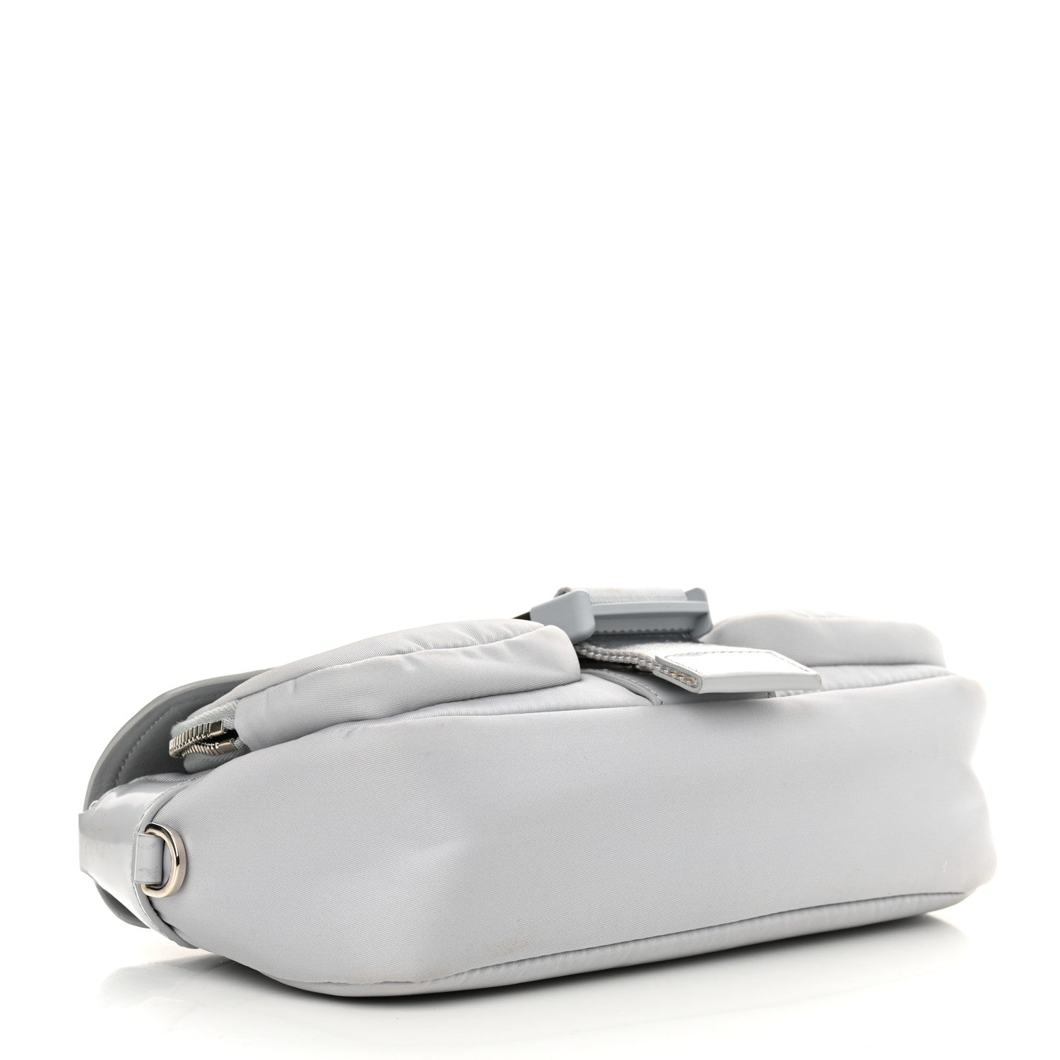 Nappa Re-Nylon Double Pocket Buckle Shoulder Bag Fiordaliso