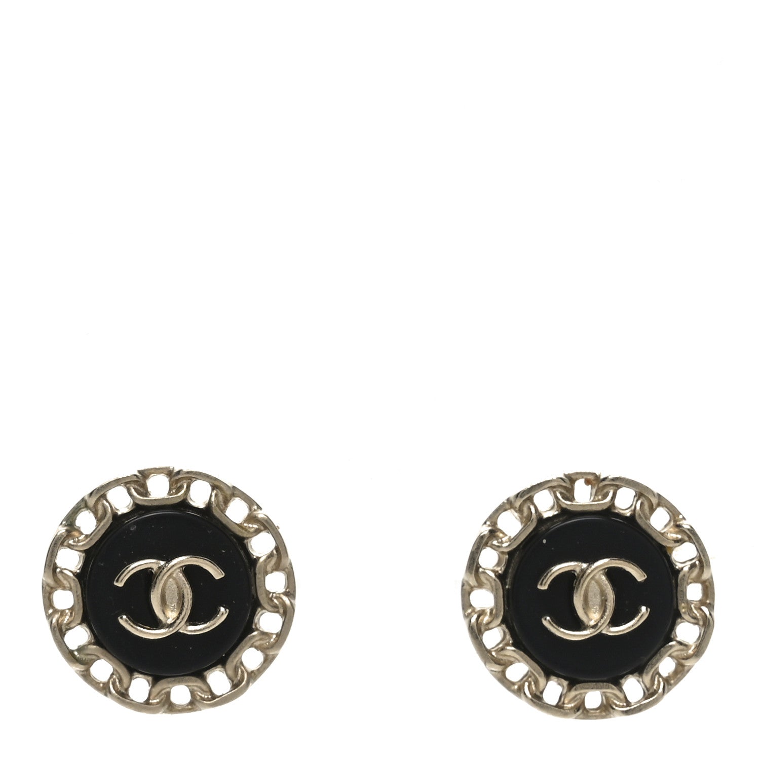 CC Chain Earrings Golden Black