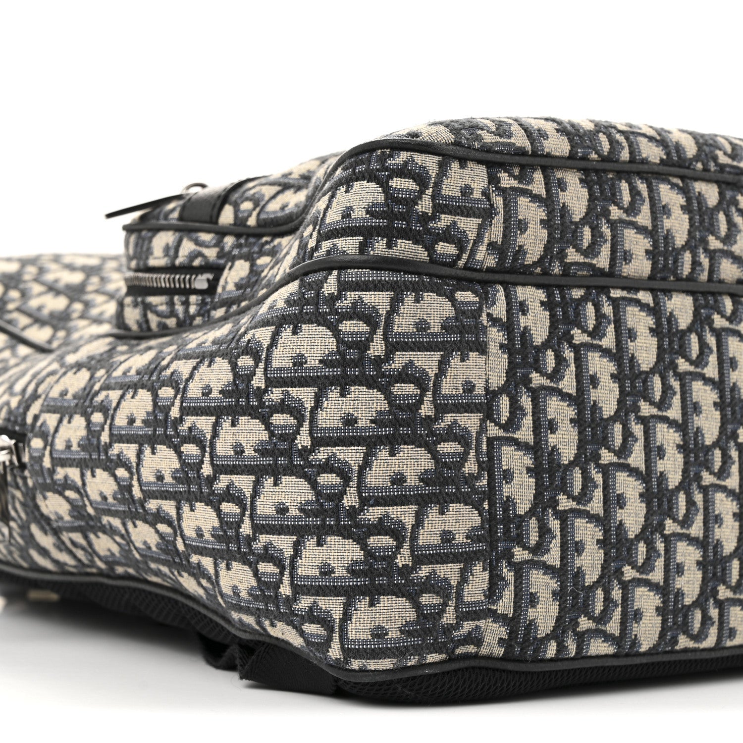 Oblique Calfskin Rider Backpack Beige Black