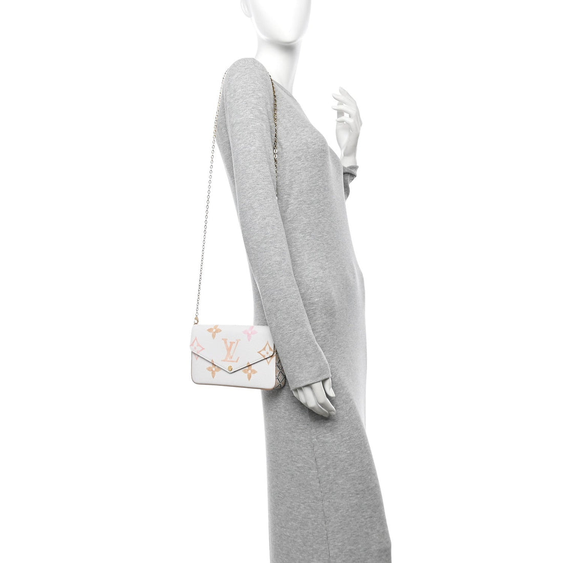 Monogram Giant By The Pool 2.0 Felicie Pochette Chain Wallet Beige