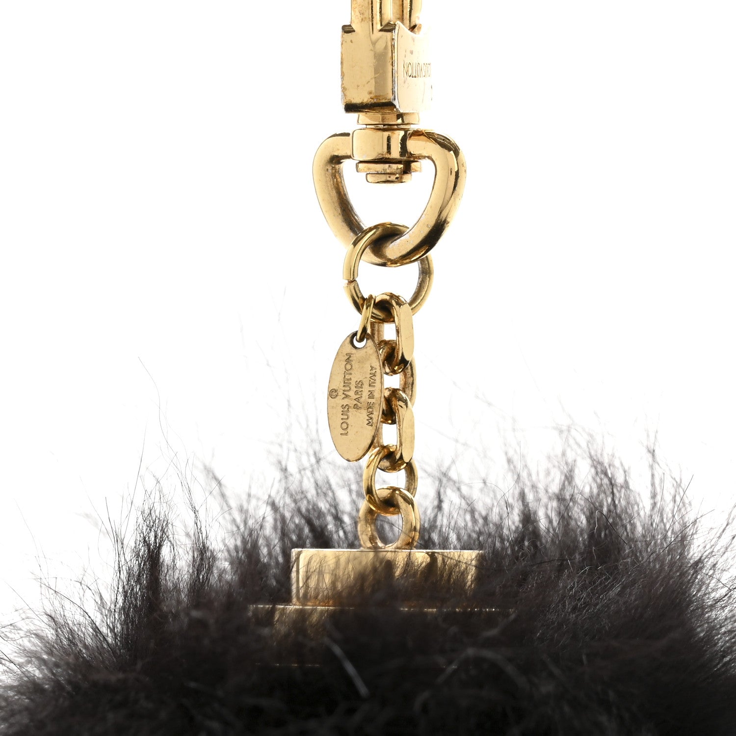 Mink Fur Fluffy Bag Charm Black