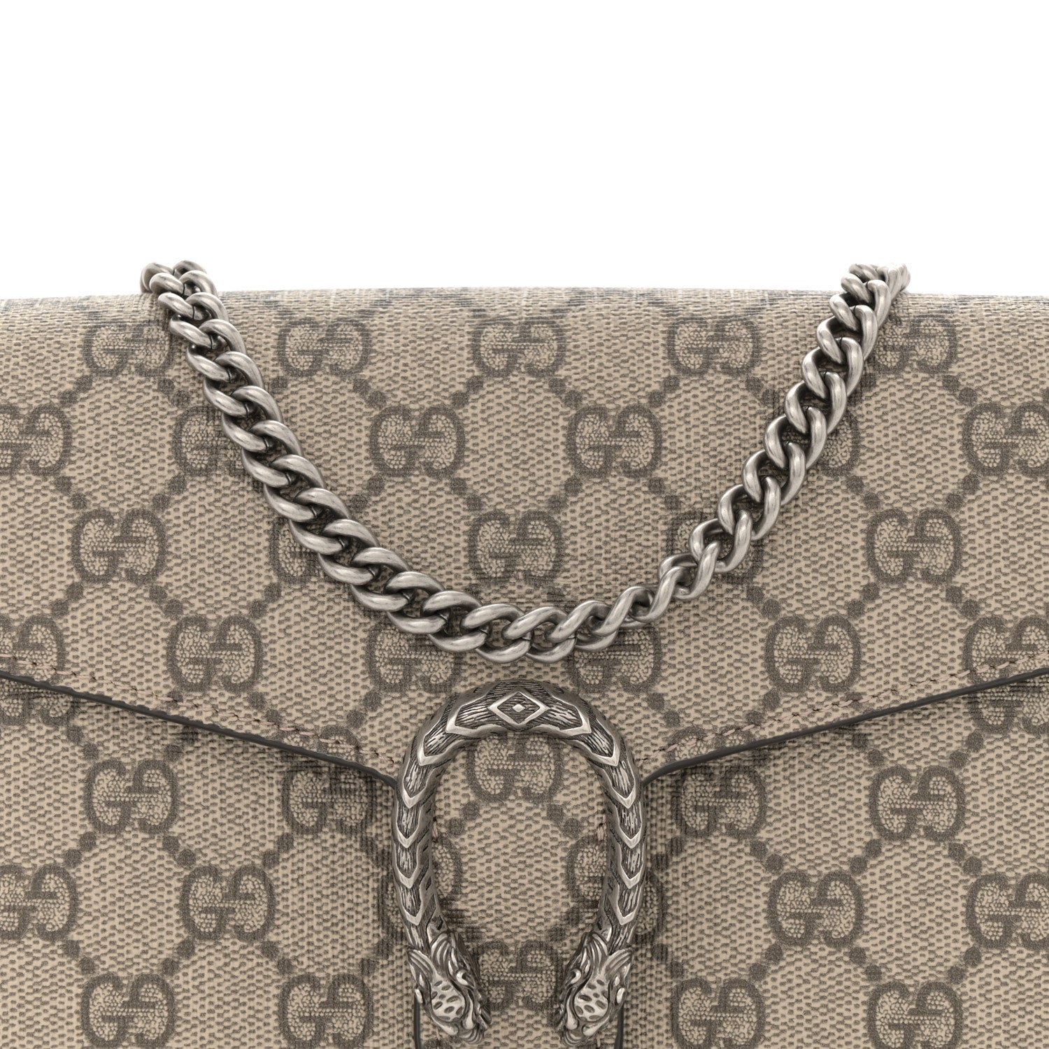 GG Supreme Monogram Mini Dionysus Chain Wallet Beige Taupe