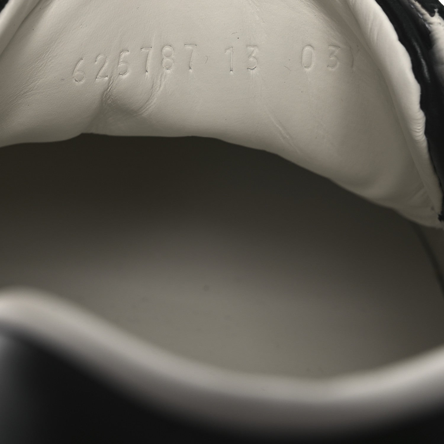 Calfskin GG Tennis Embossed Mens Ace Sneakers 13 Black