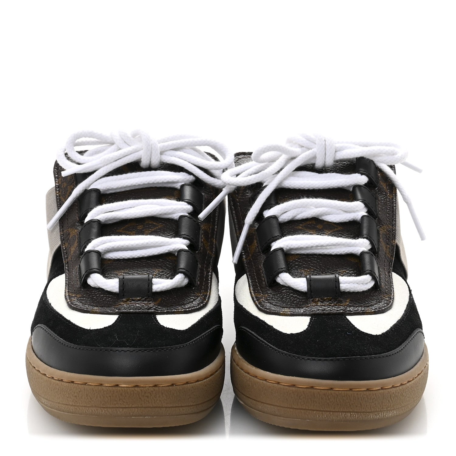 Suede Monogram Lous Open Back Sneaker 37 Black
