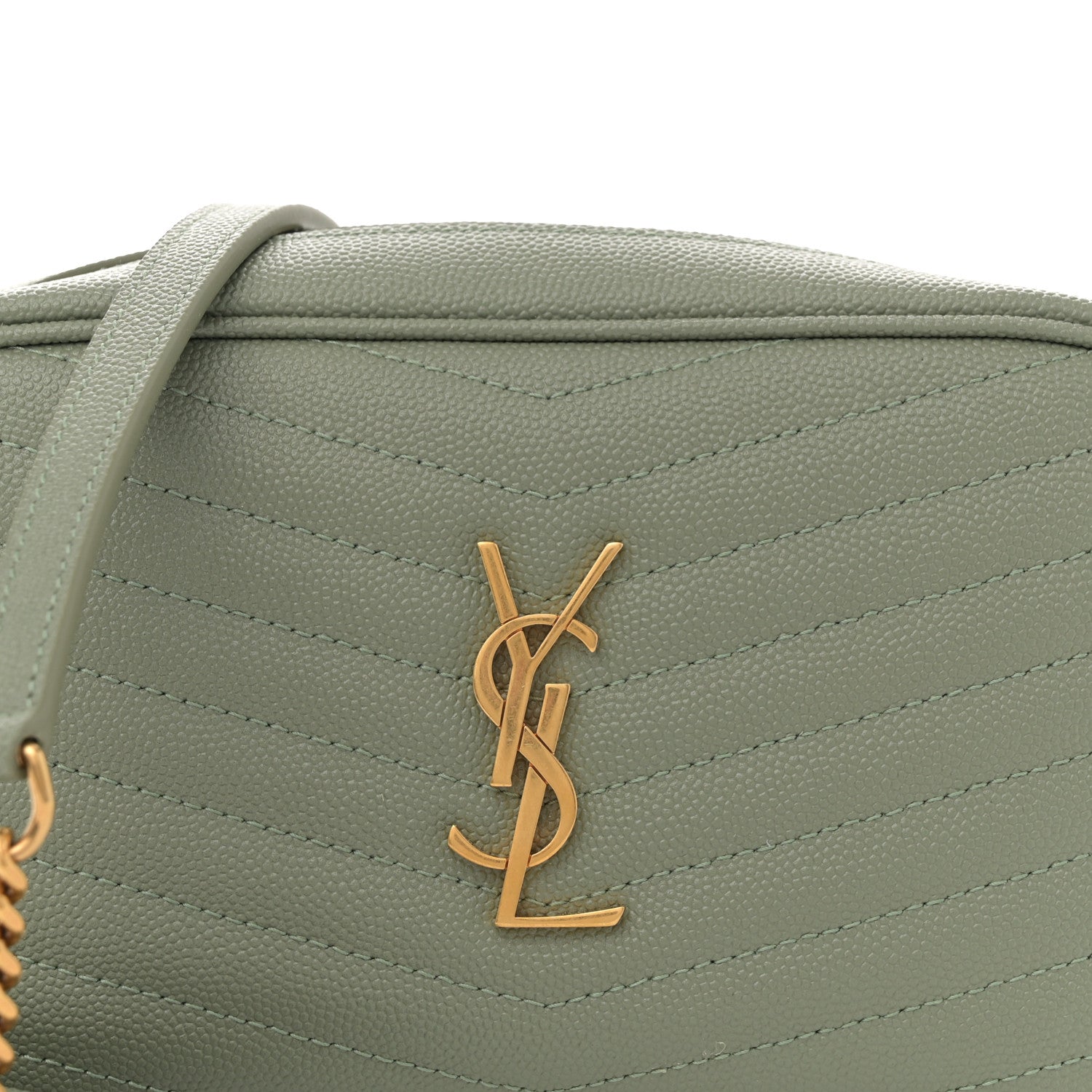 Grain De Poudre Matelasse Monogram Mini Lou Camera Bag Light Sage