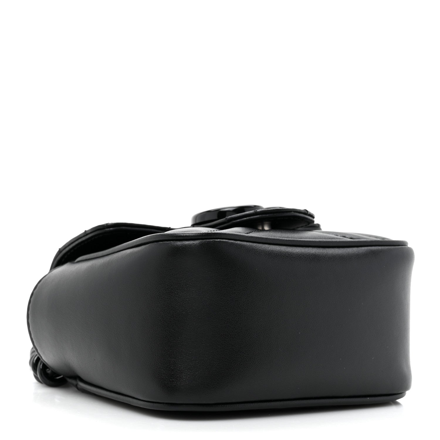 Calfskin Matelasse Monochrome GG Marmont Chain Mini Belt Bag Black