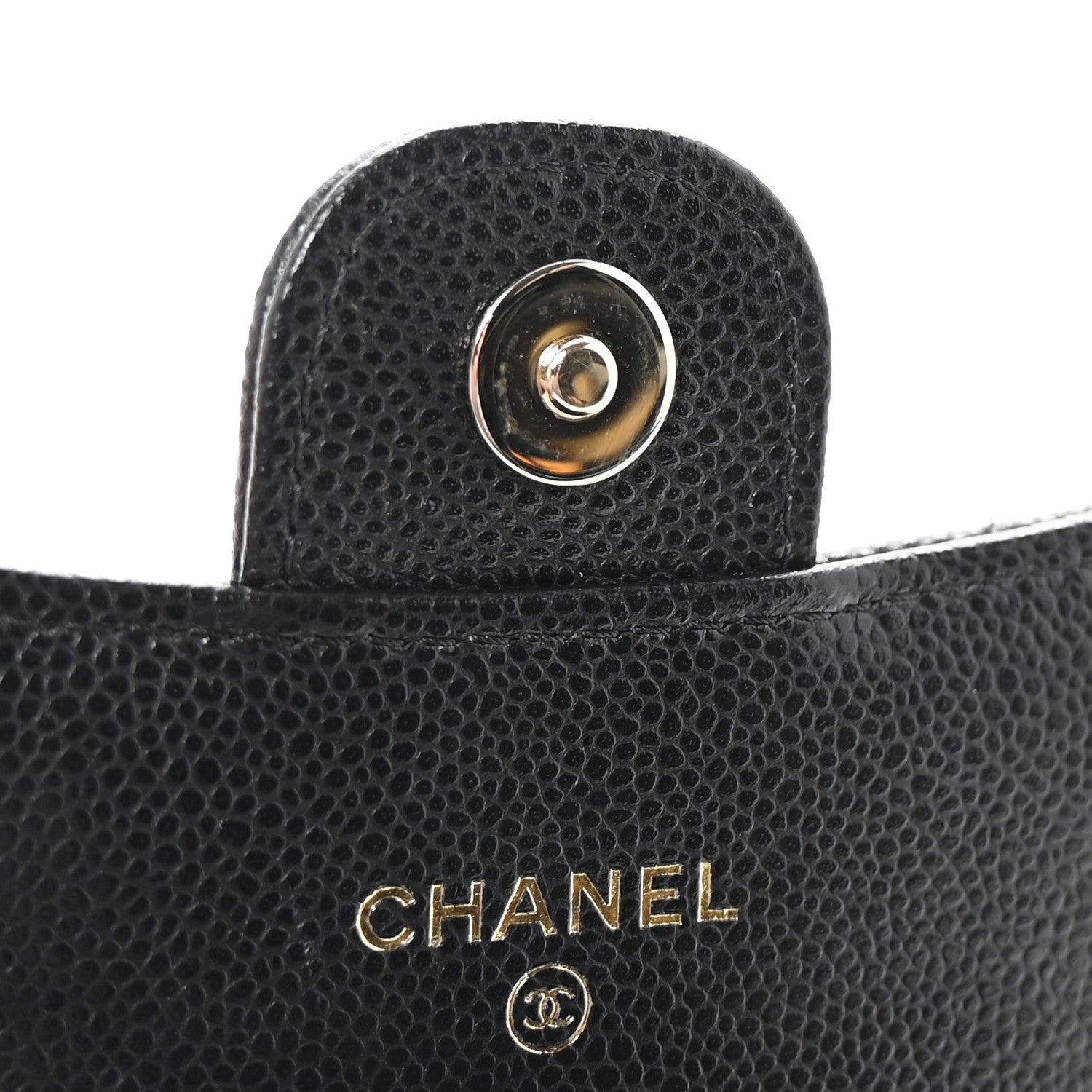 Caviar Quilted Flap Card Holder On Chain Black