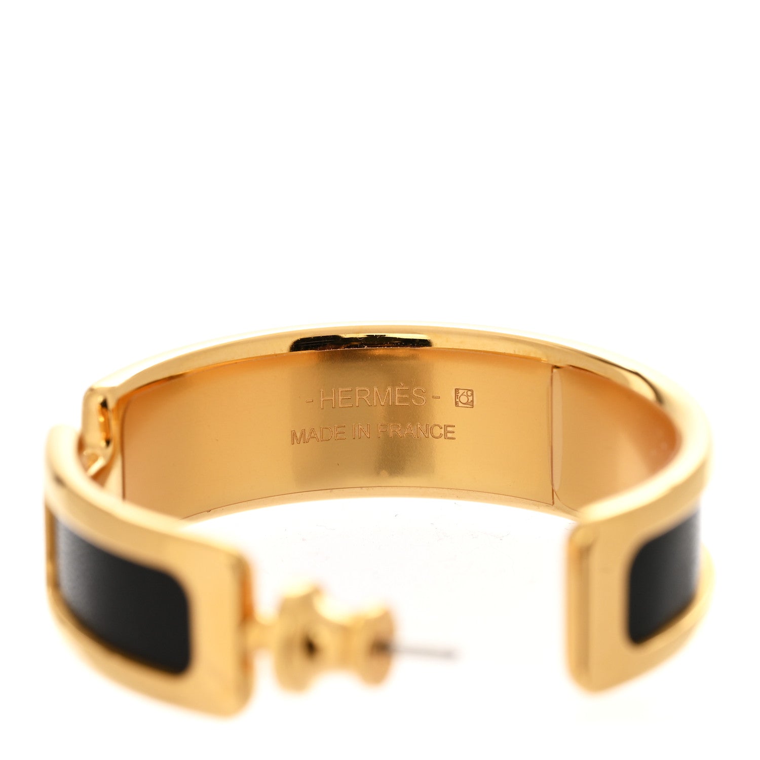 Box Calfskin Olympe Hoop Earrings Black