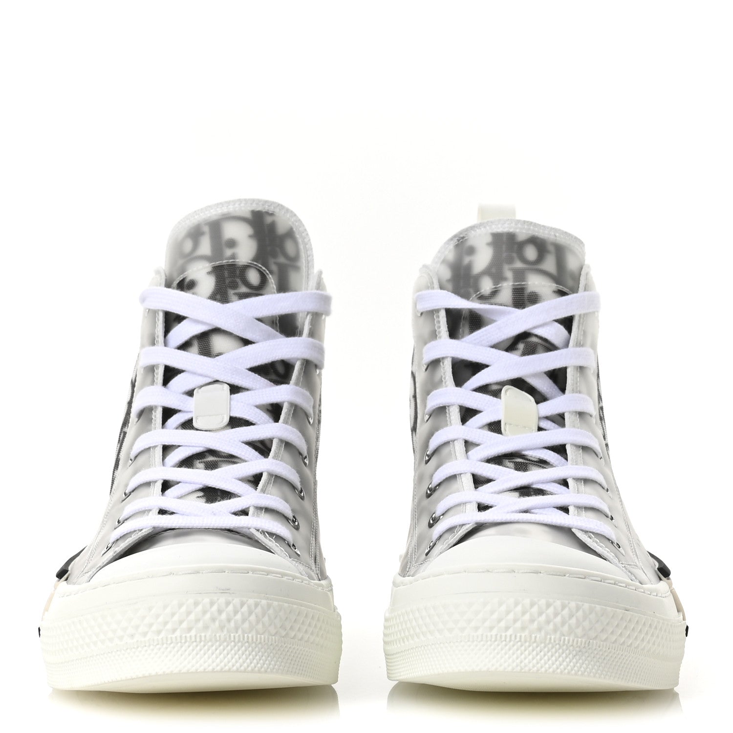 Technical Canvas Oblique B23 High Top Sneakers 41 White Black