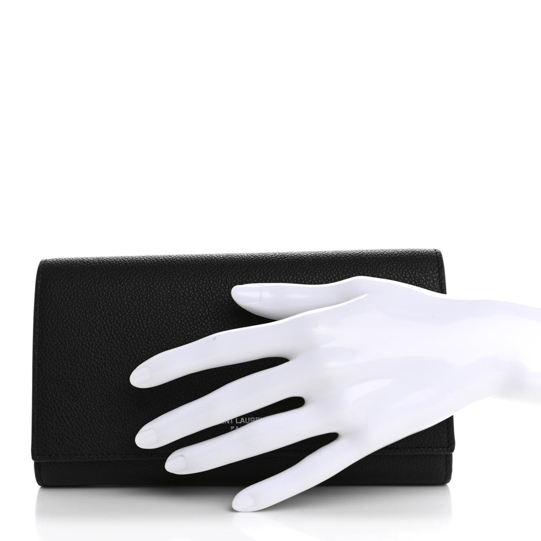 Grained Calfskin Rive Gauche Classic Large Wallet Black