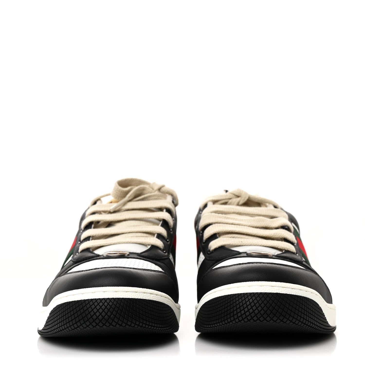 Calfskin Web Mens Screener Sneakers 9 Black White