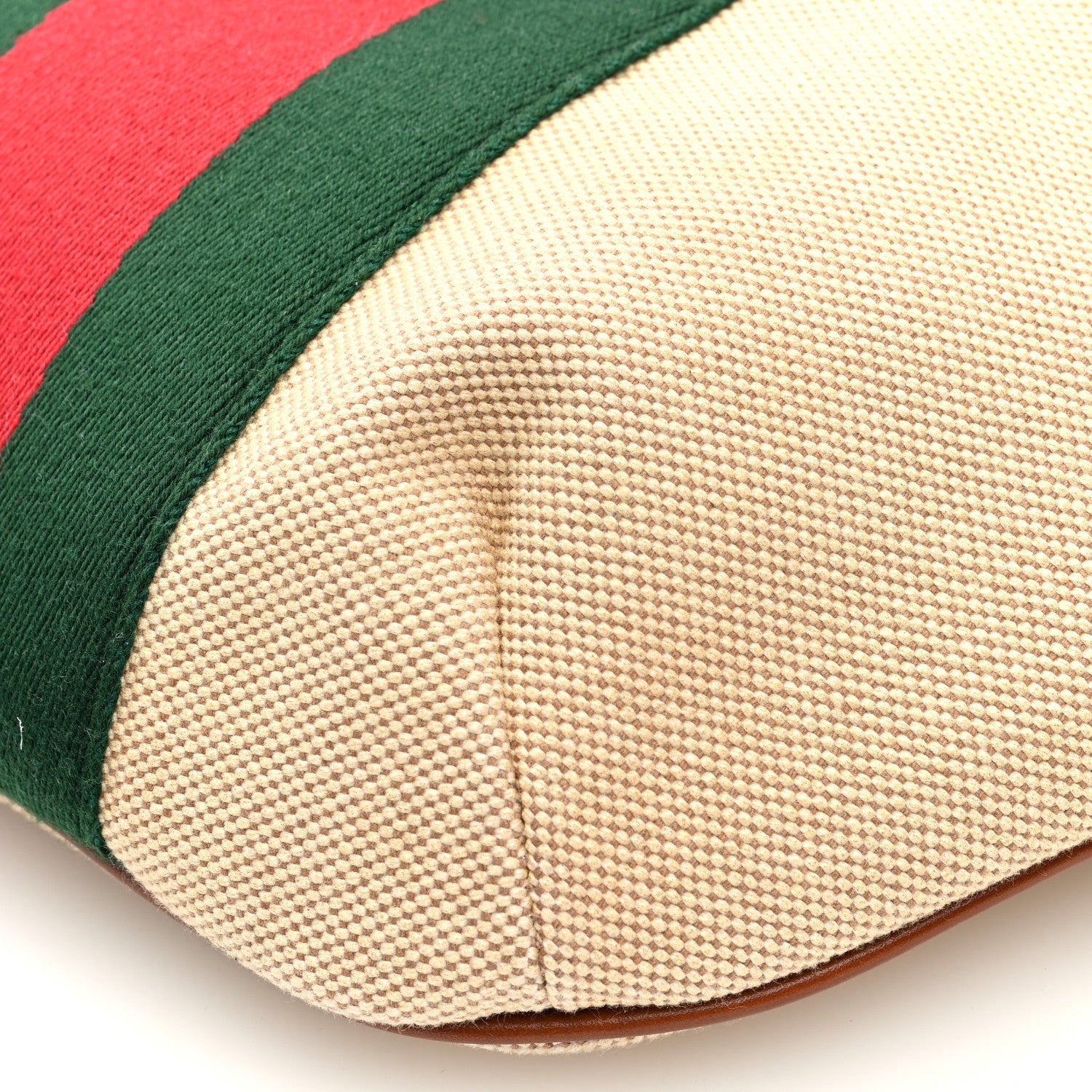 Vintage Canvas Web Belt Bag Sand Cuir