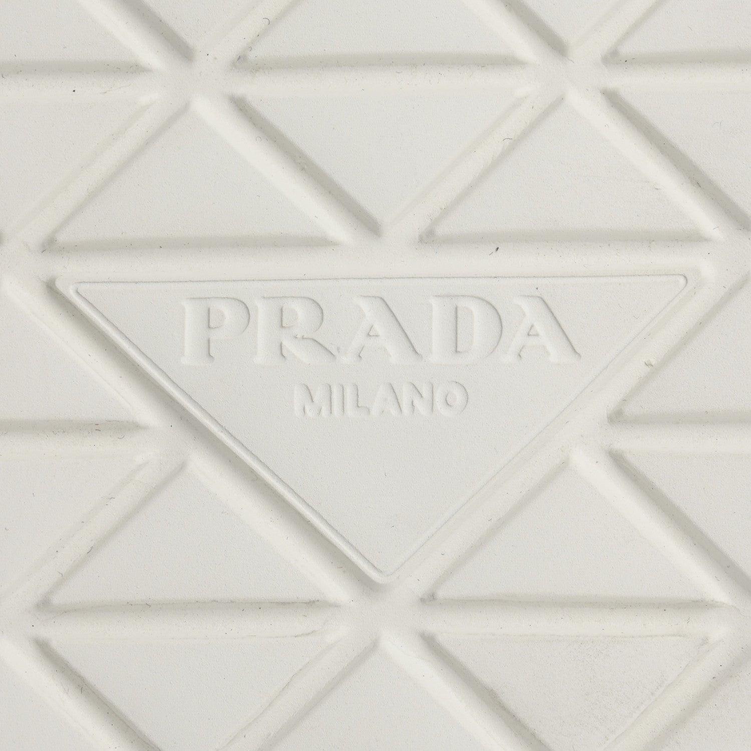 Re-Nylon Gabardine Spazzolato Macro Quilted Triangle Logo Mens High Top 45mm Sneakers 8.5 White