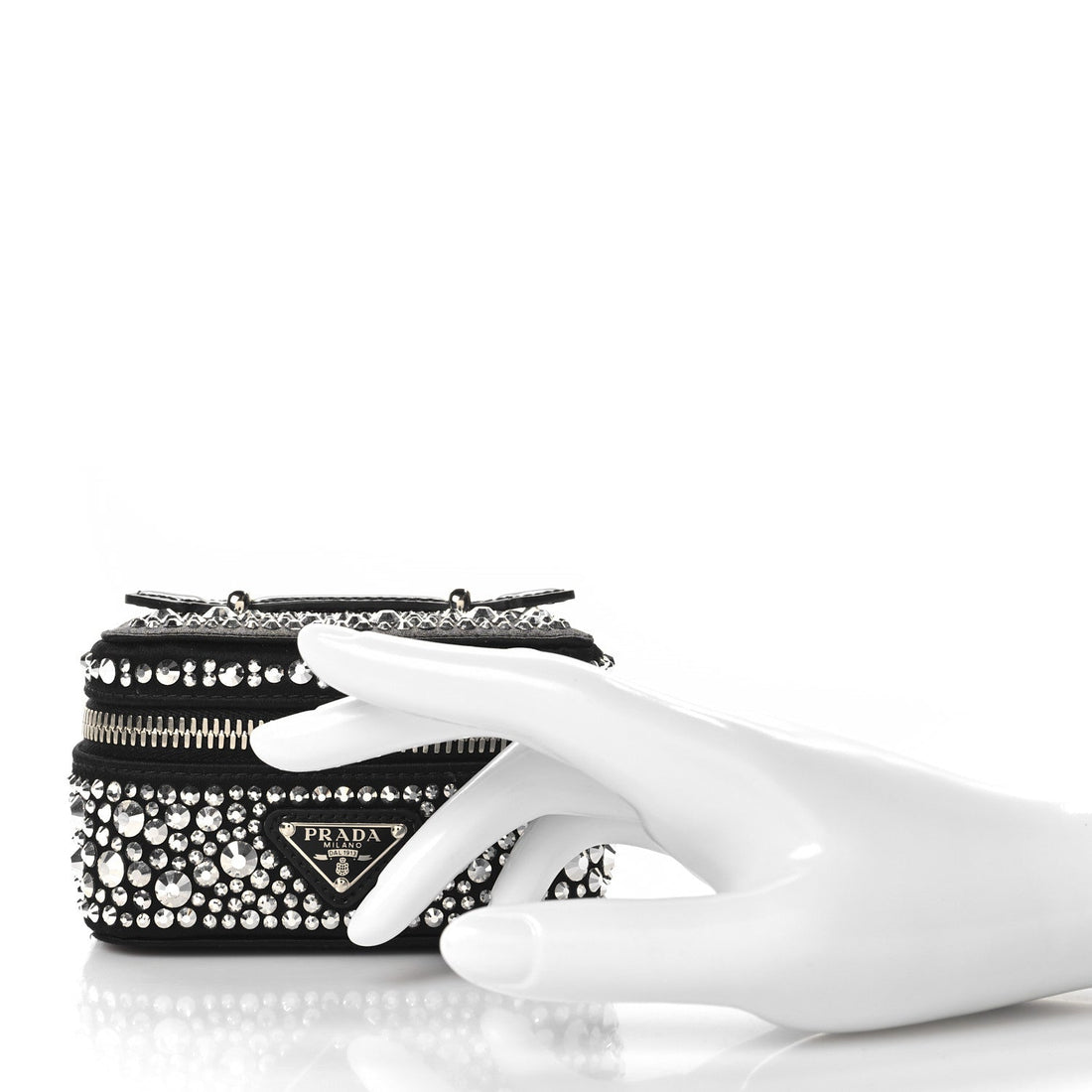 Satin Crystal Degrade Jewelry Beauty Case Metal