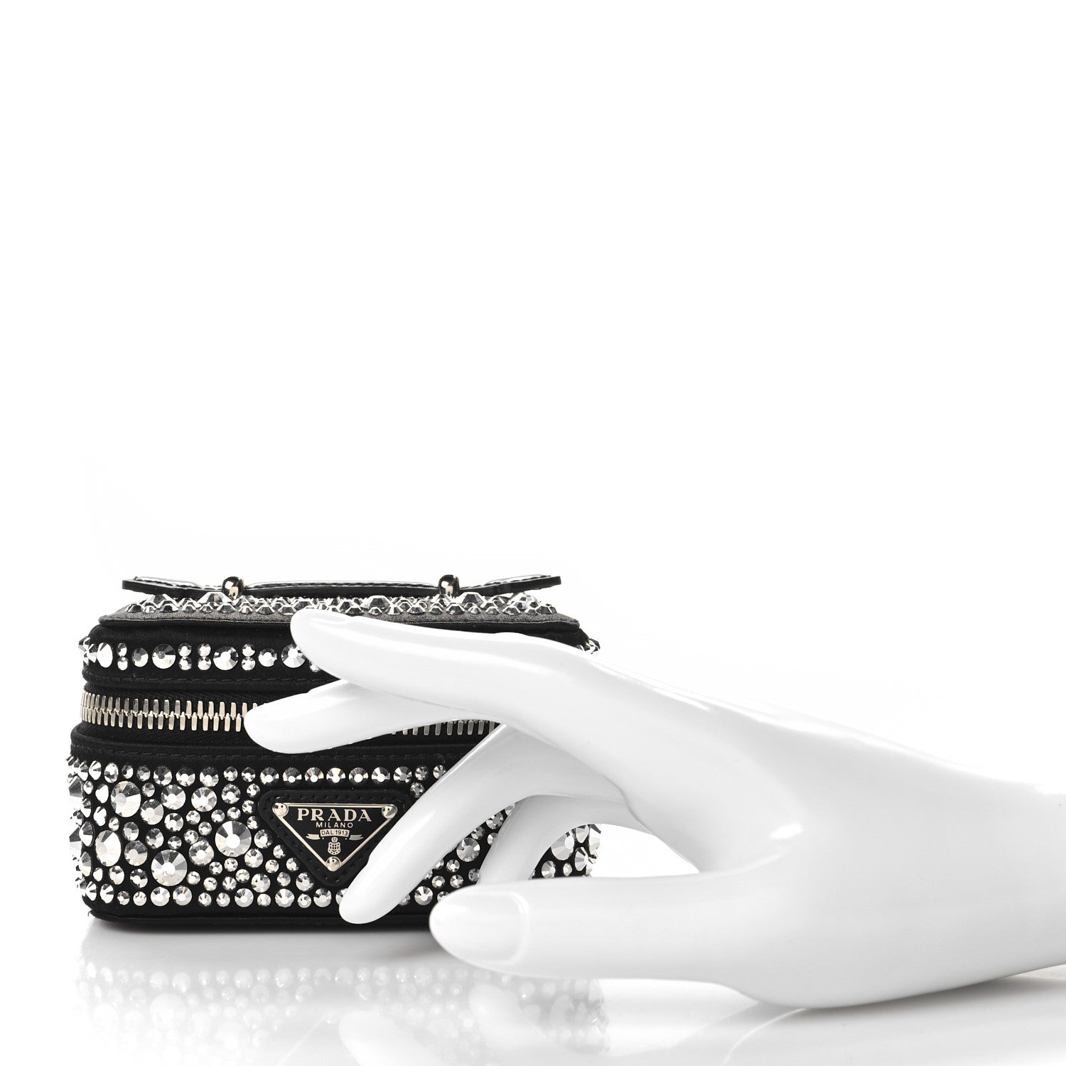 Satin Crystal Degrade Jewelry Beauty Case Metal