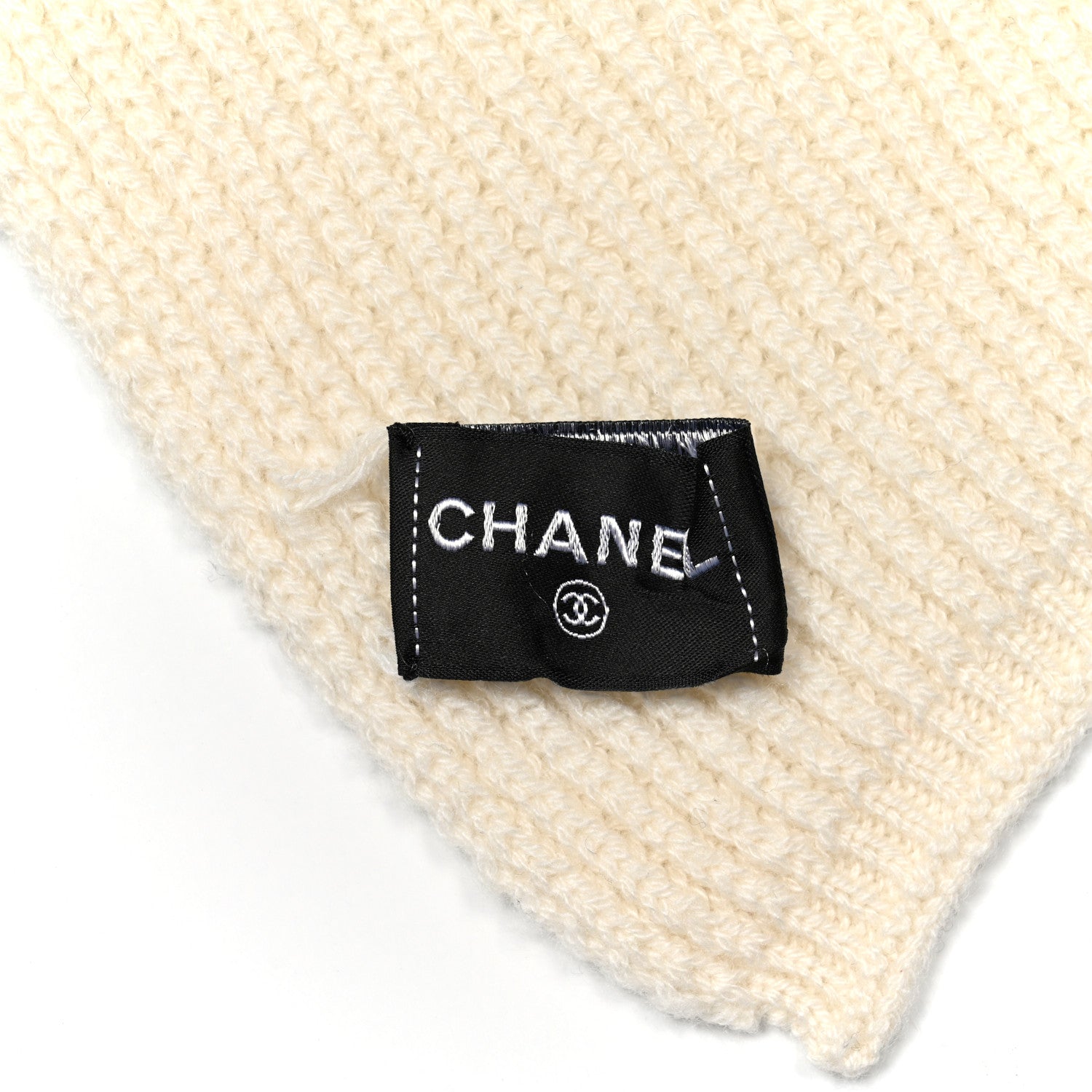Cashmere Sequin Logo Scarf White
