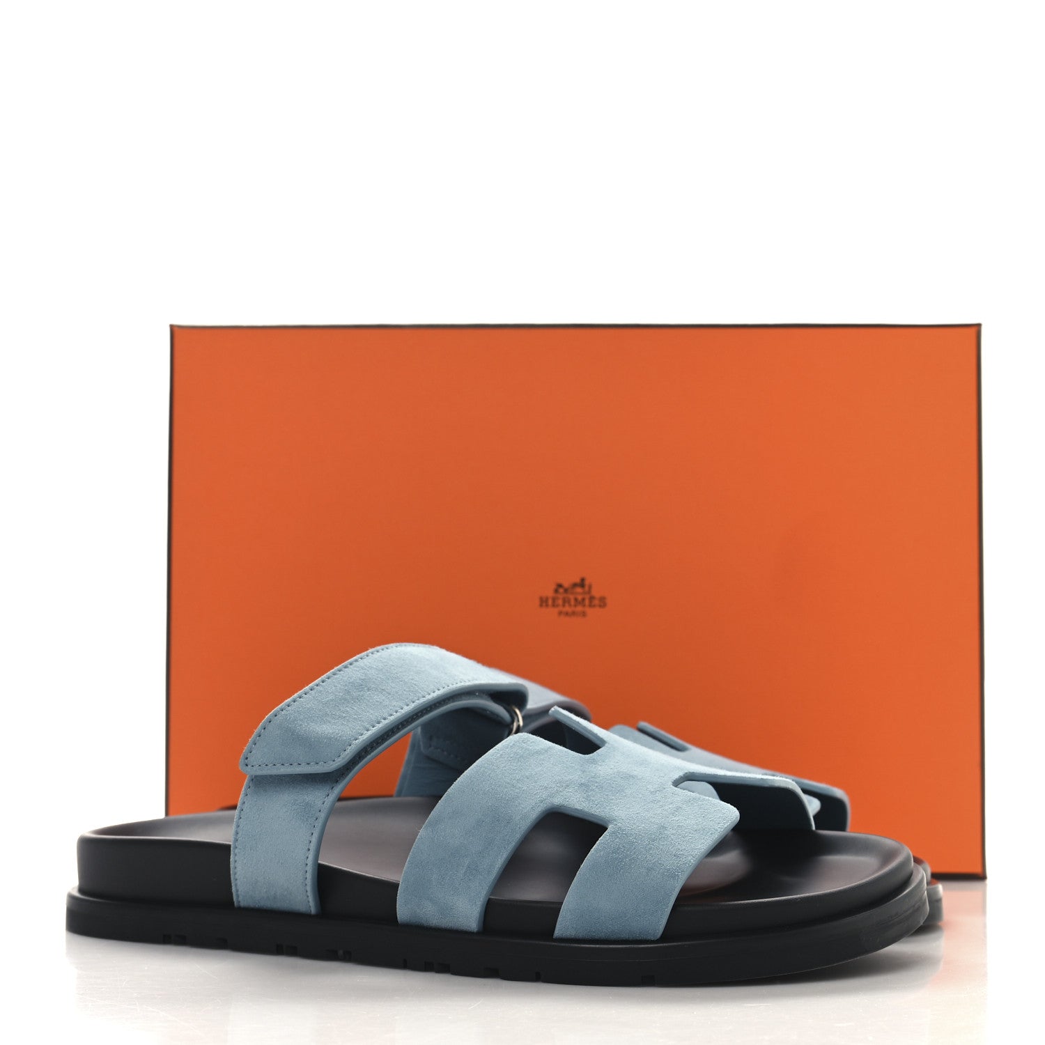 Suede Goatskin Womens Chypre Sandals 39 Bleu Mineral