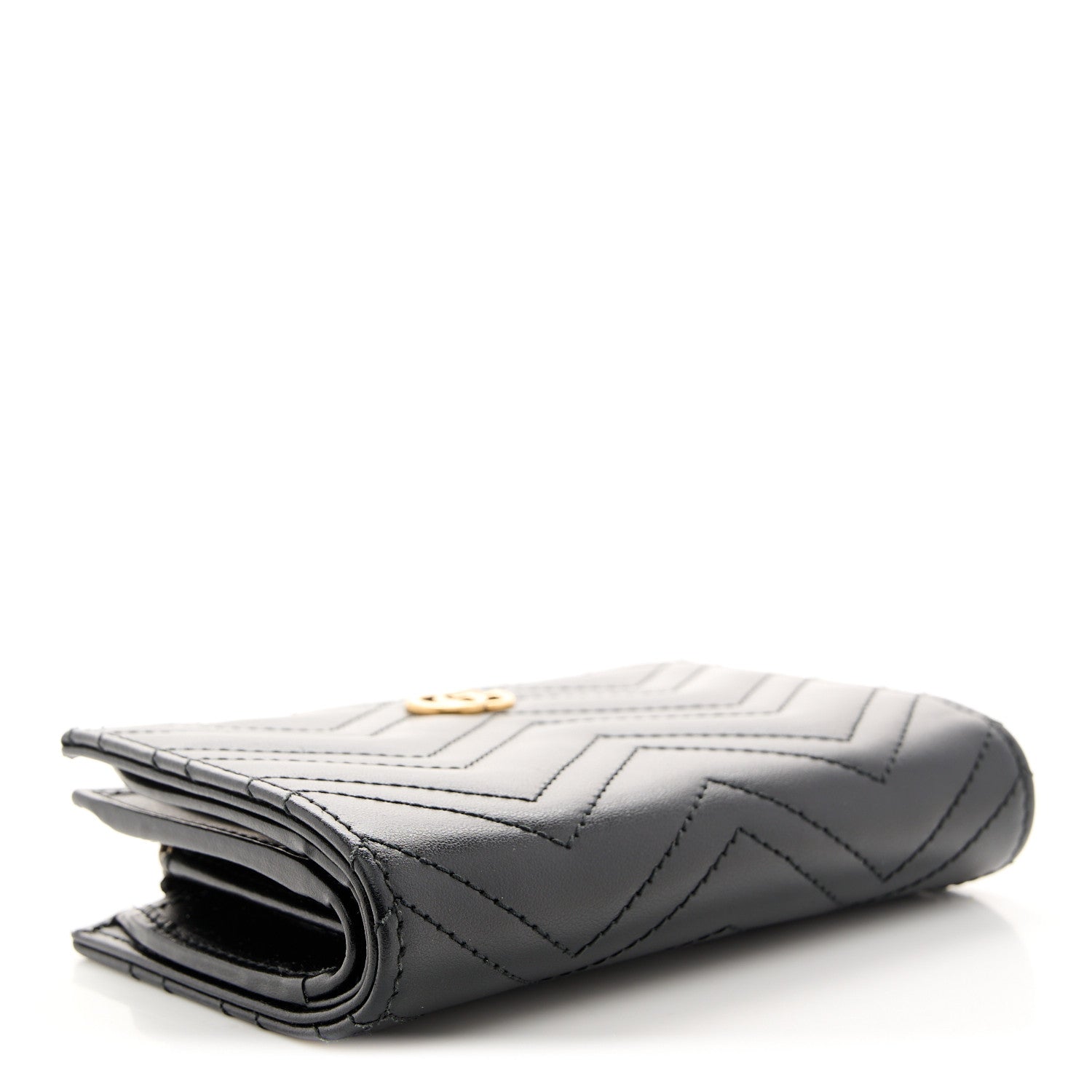 Calfskin Matelasse GG Marmont Wallet Black