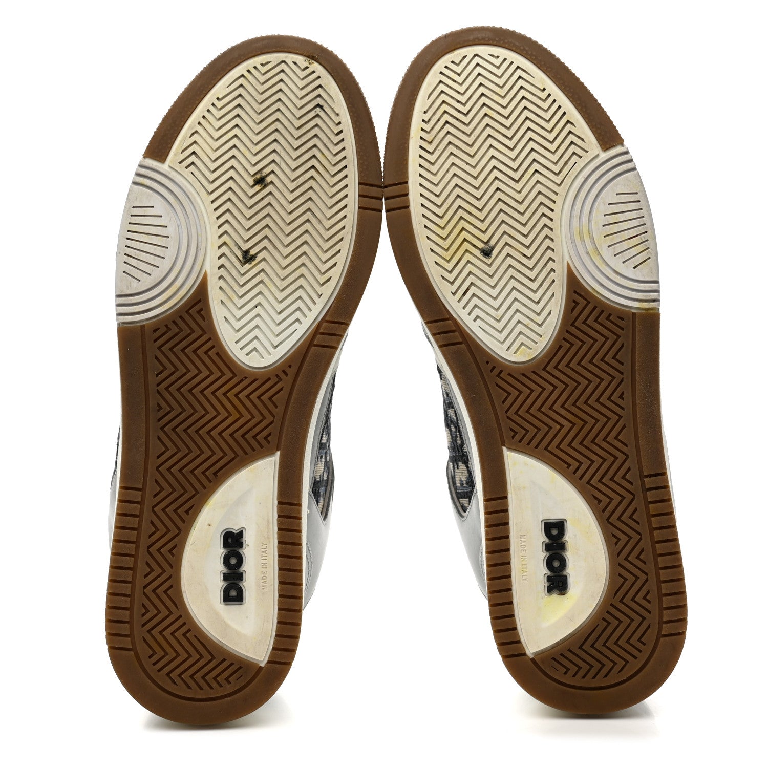 Smooth Calfskin Jacquard Oblique Mens B27 Low Top Sneakers 43 Beige Blue