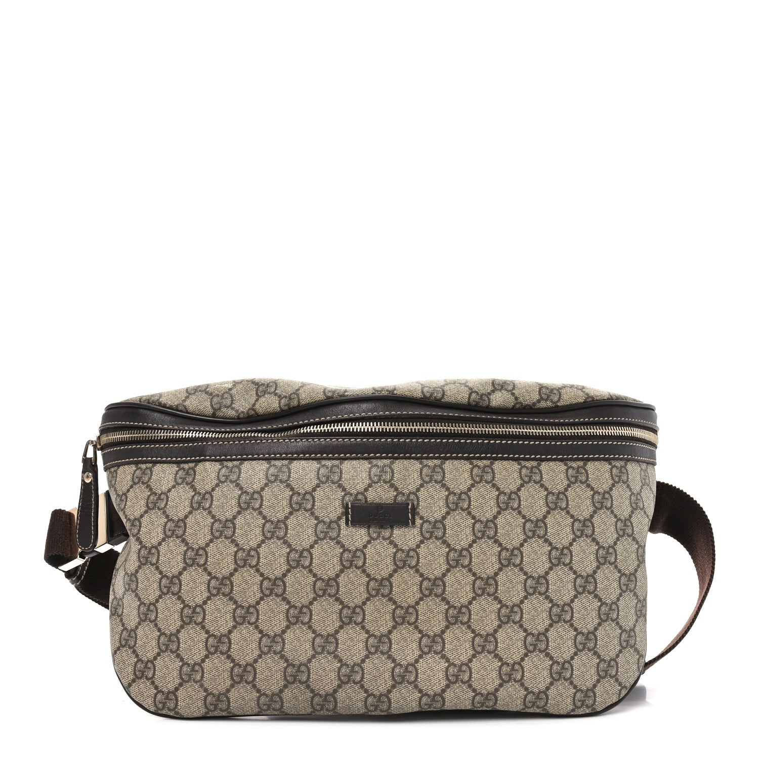 GG Supreme Monogram Belt Bag Dark Brown