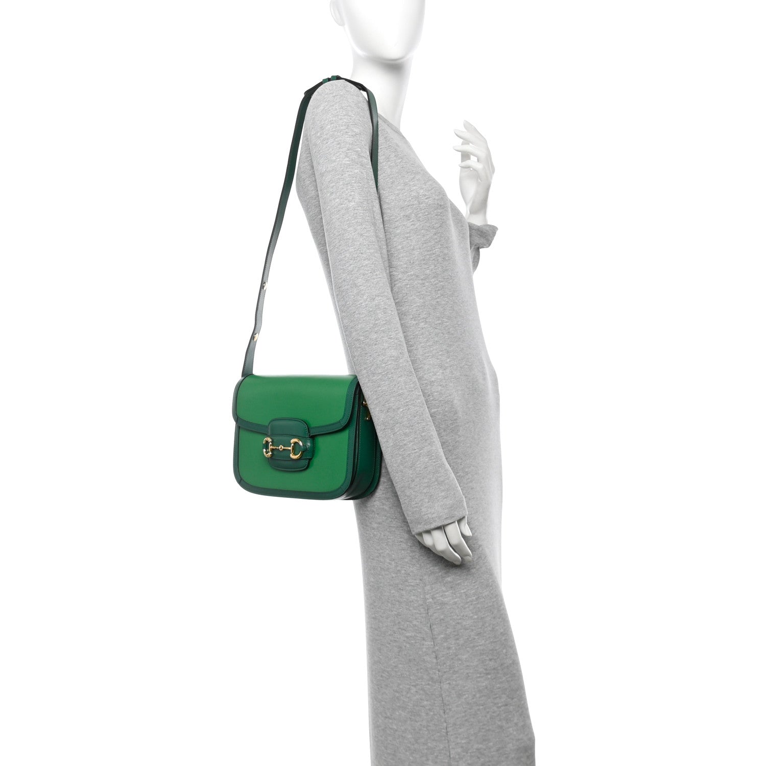 Azalea Calfskin Horsebit 1955 Shoulder Bag New Shamarock Emerald