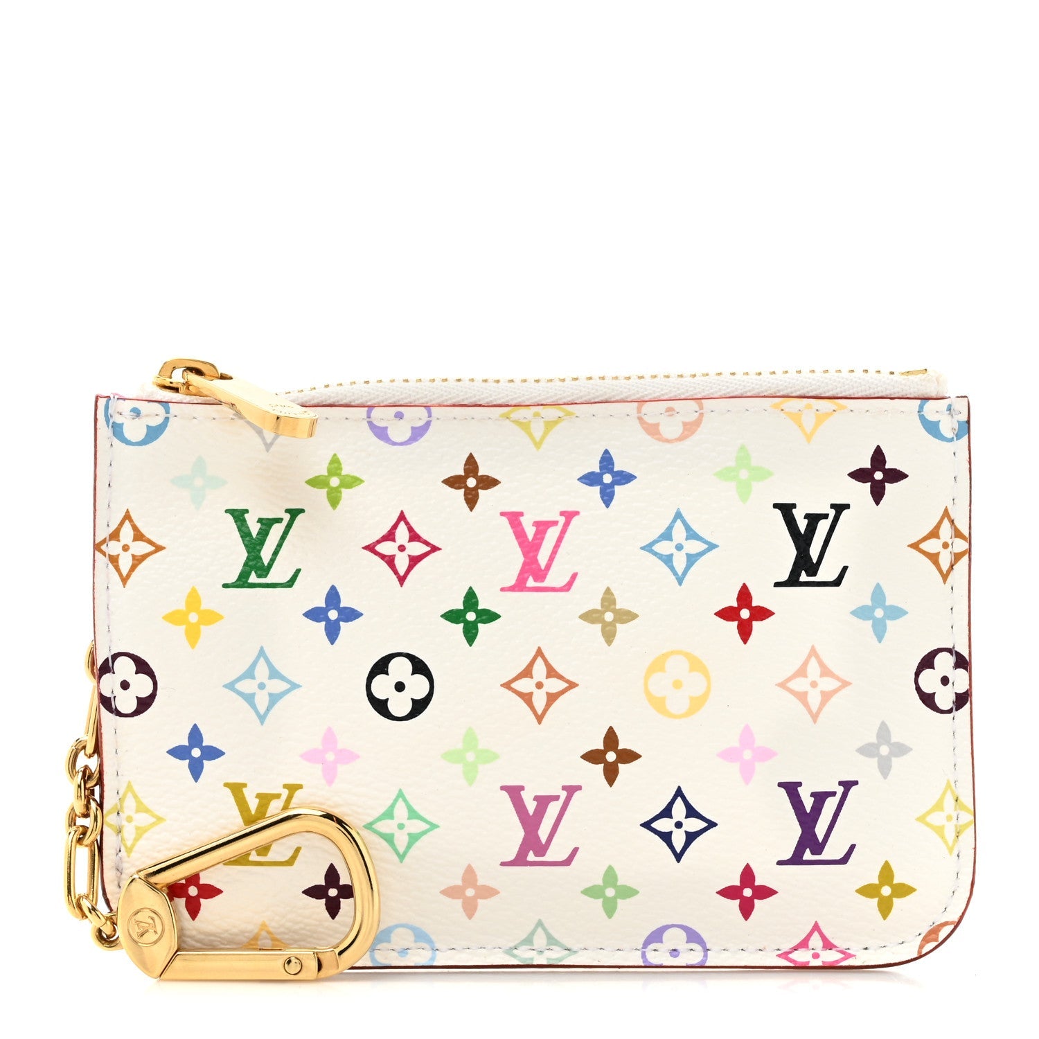 Monogram Multicolor Key Pouch White Litchi