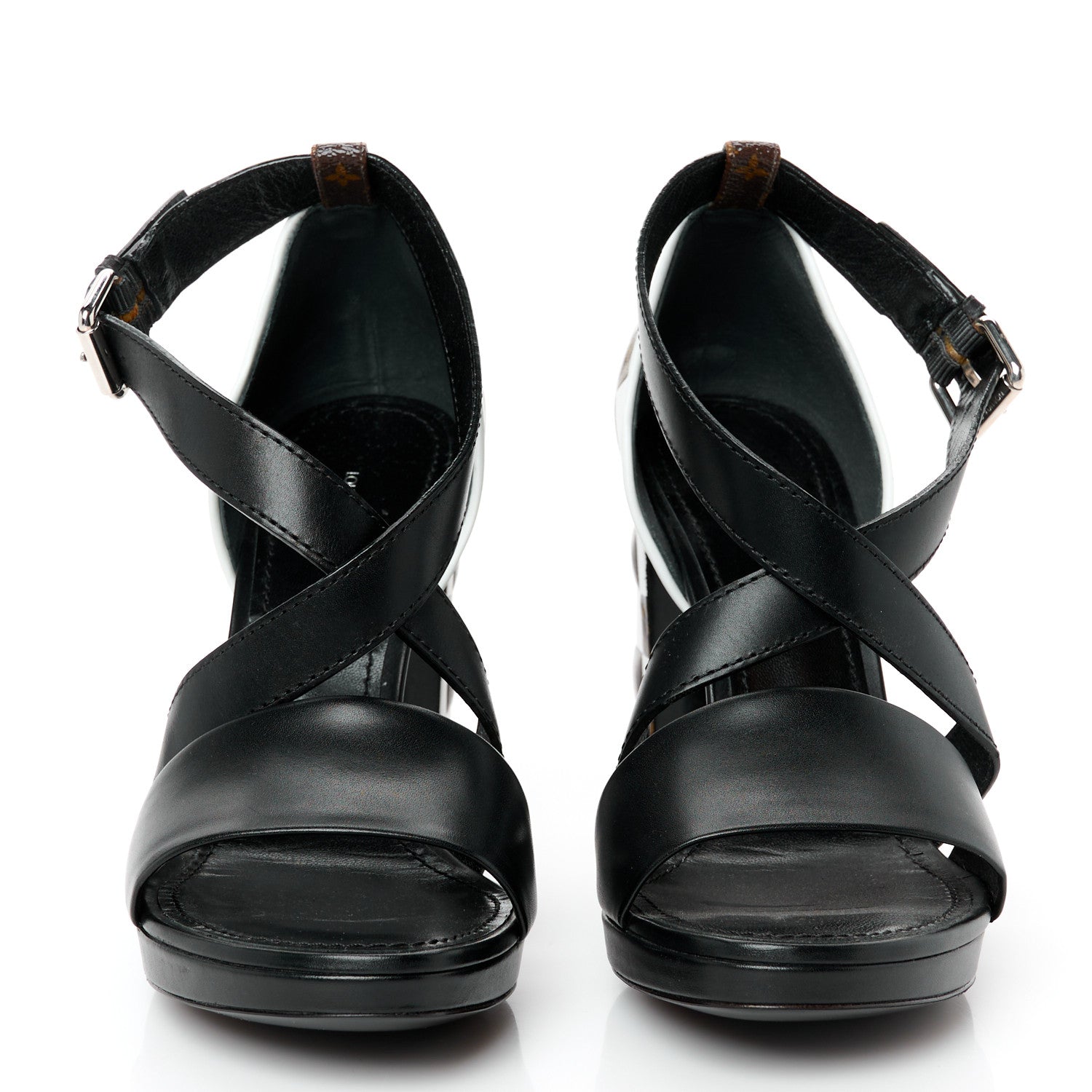 Calfskin Monogram Damier Tressage Matchmake Cross Sandals 38