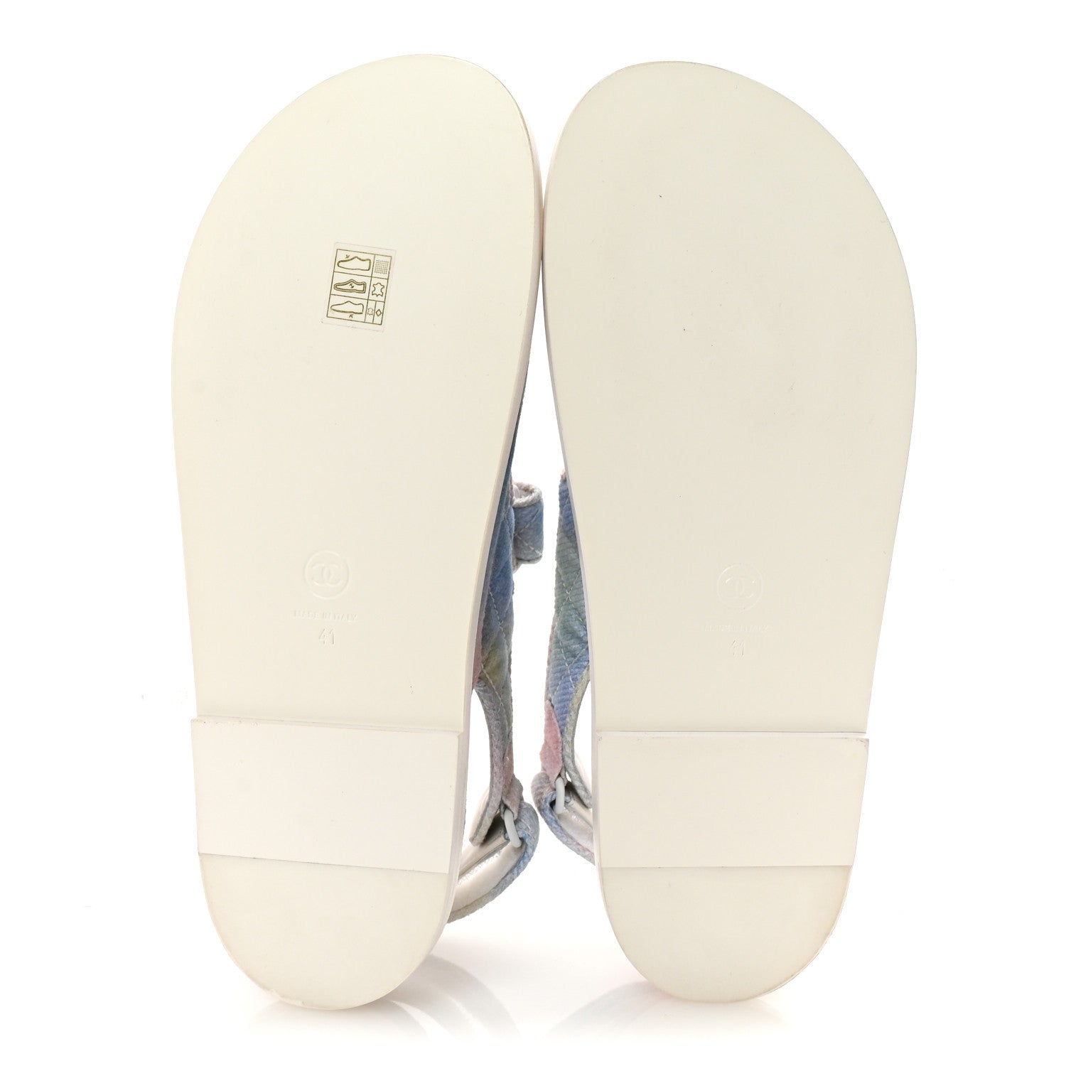 Printed Fabric Quilted Dad Sandals 41 Green Pink Blue