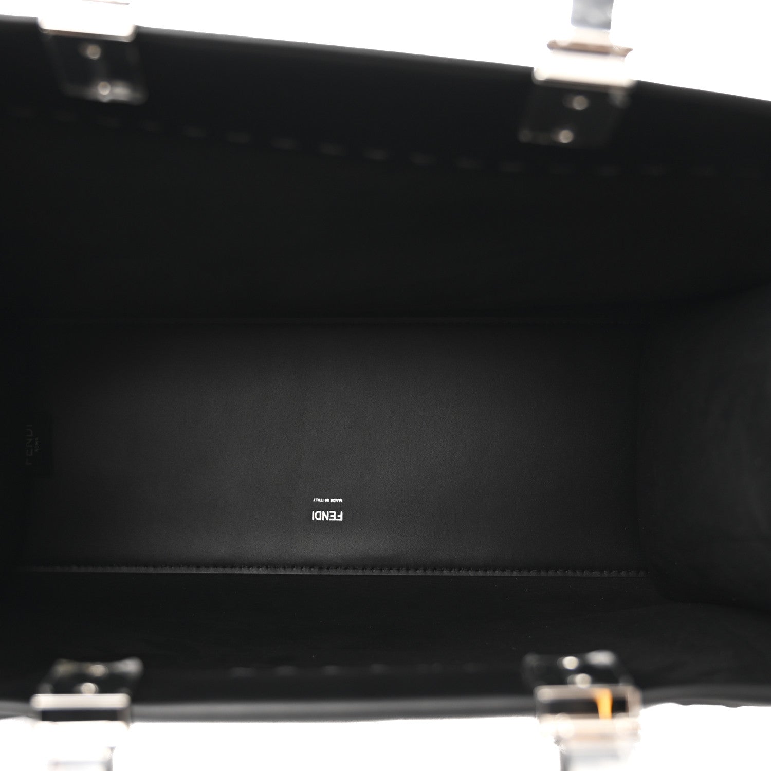 Vitello King Plexiglass Medium Fendi Sunshine Shopper Tote Black White